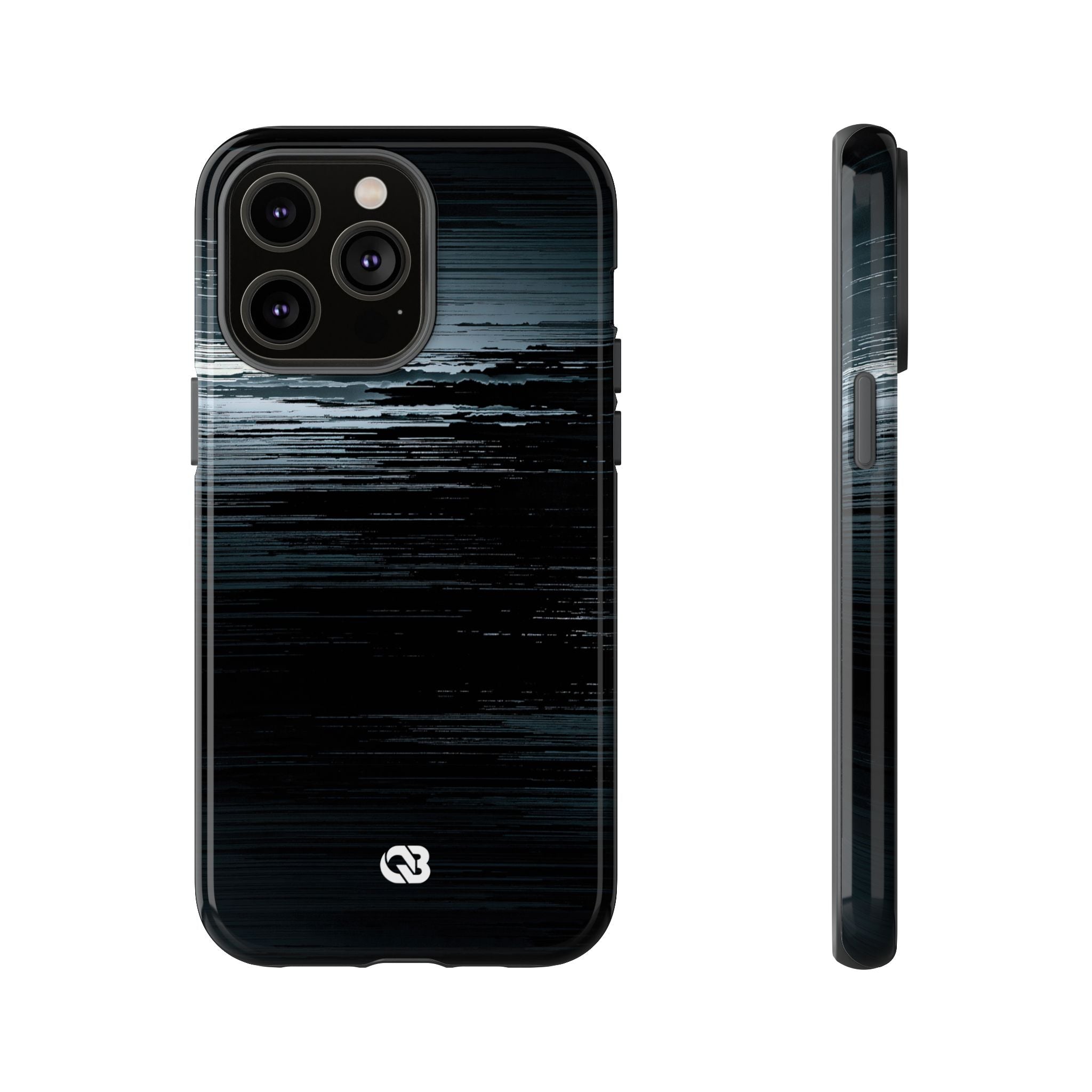 Black Tough Phone Case for iPhone - Frozen Signal Glitch