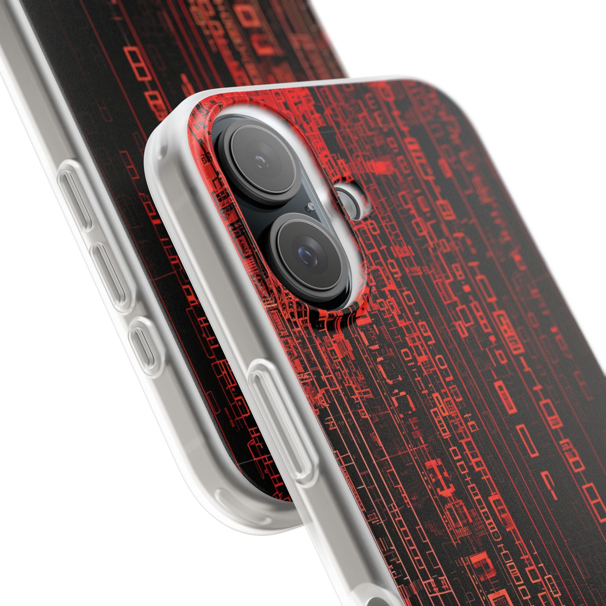 Crimson Glyphs iPhone 16 Case - Soft
