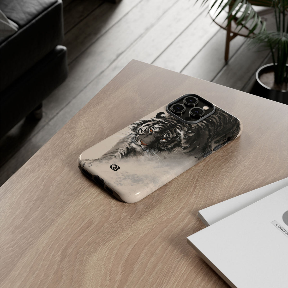 Ink Wash Tiger · Tough Phone Case for iPhone · Beige