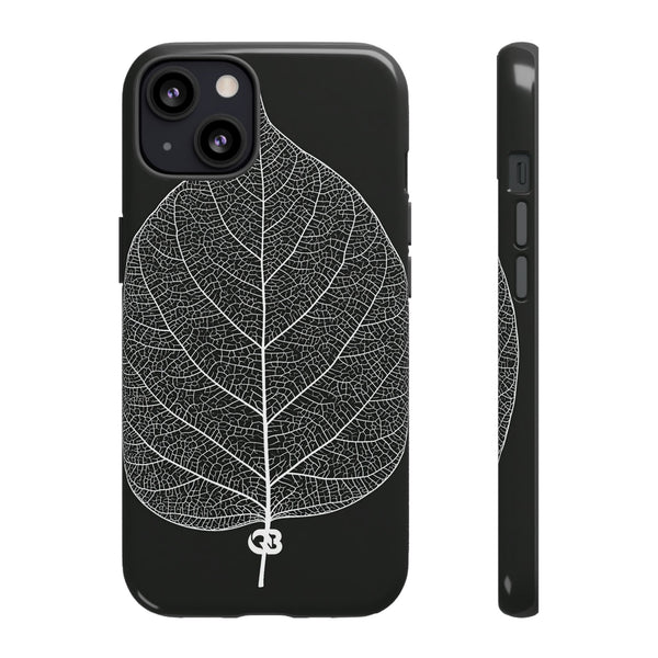 Monochrome Leaf Skeleton · Tough Phone Case for iPhone · Black