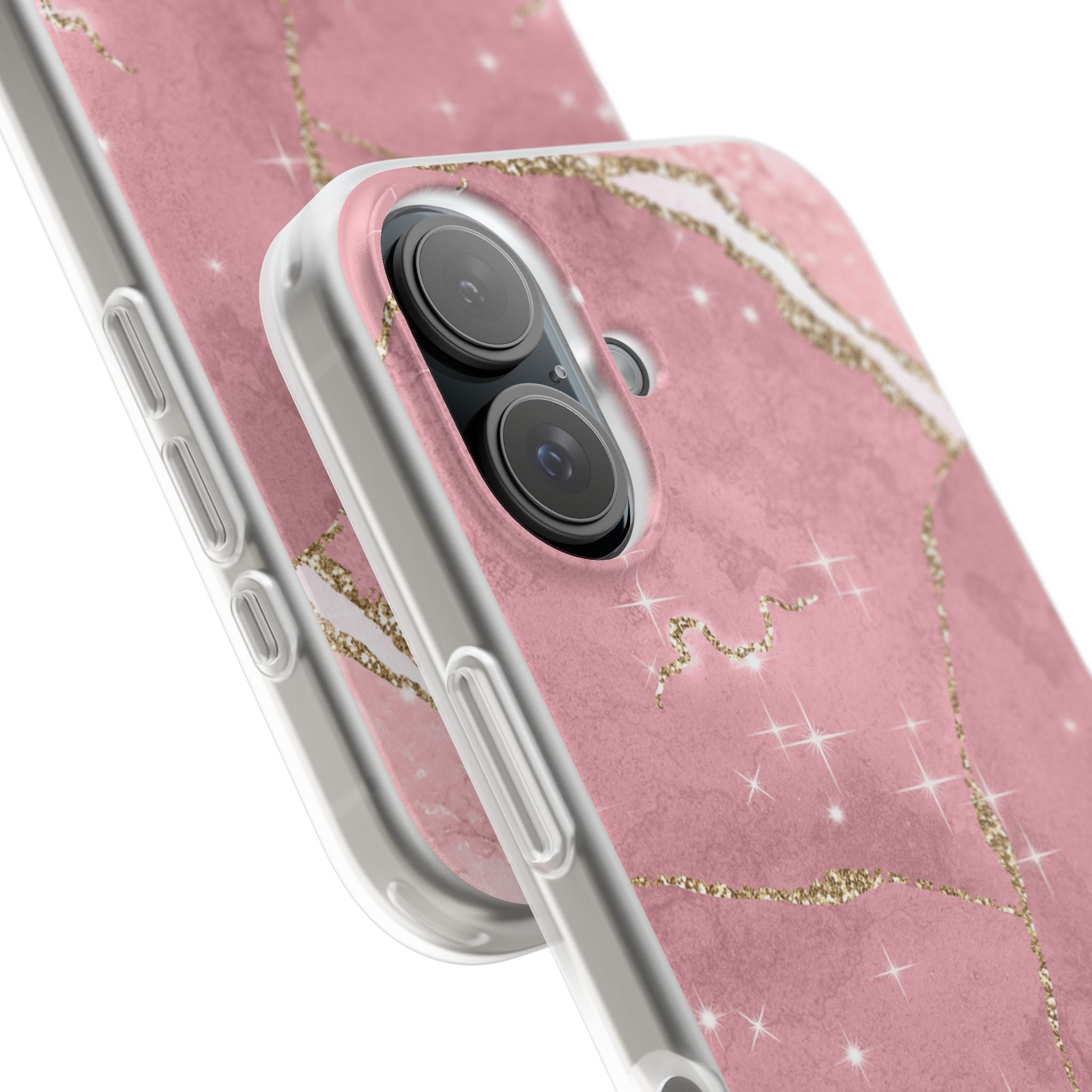 Rose Sparkle Marble · Soft Coque de téléphone pour iPhone