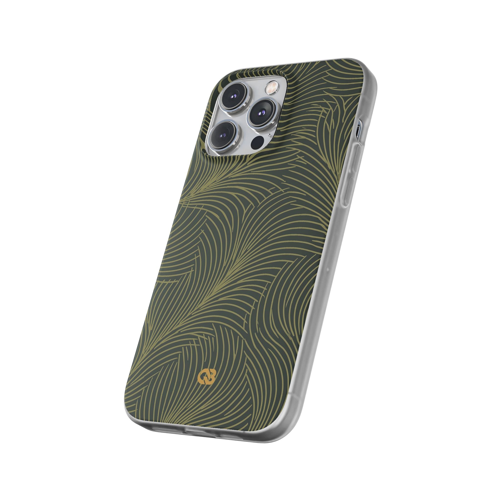 Green Lite Phone Case for iPhone - Dark Olive Plume