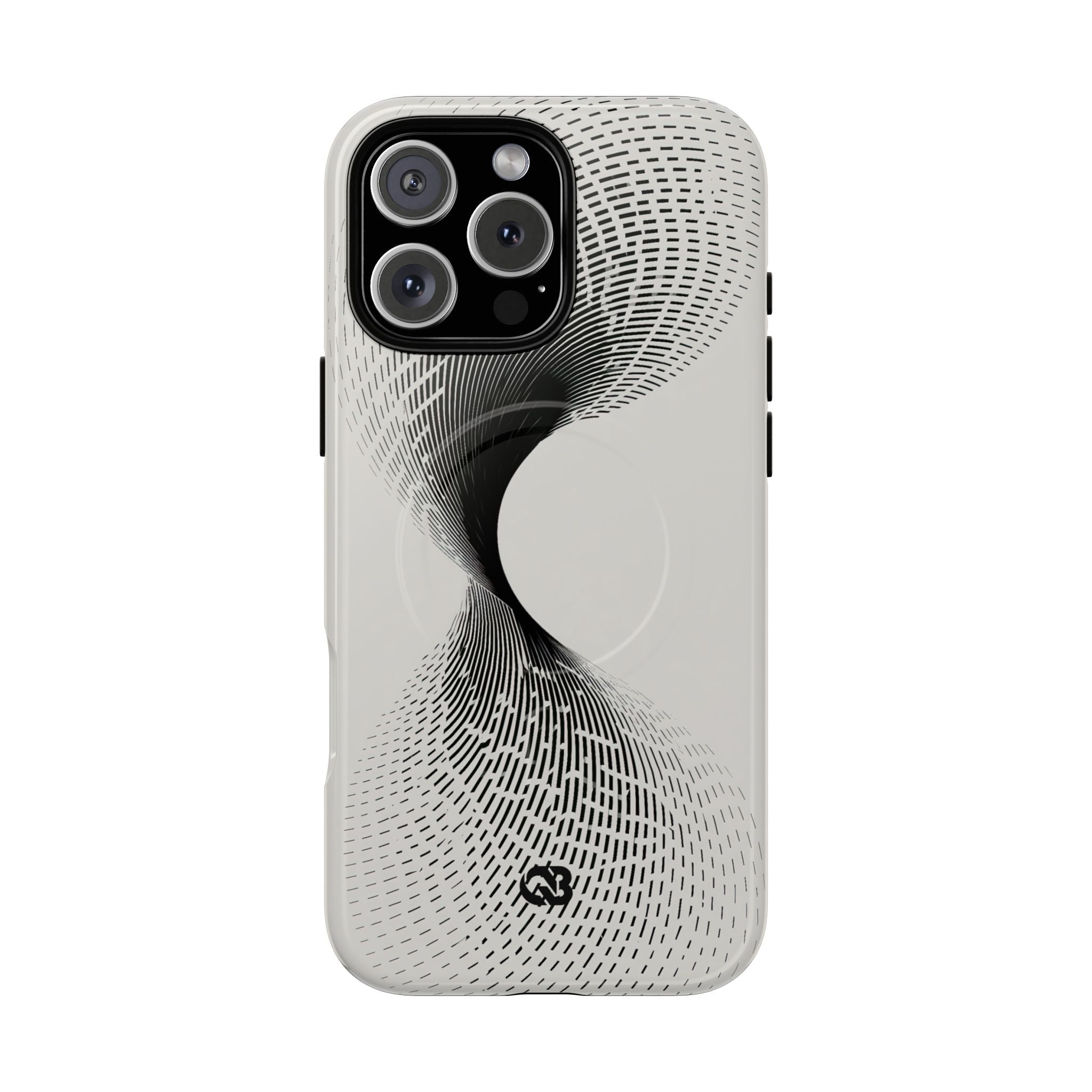 White Tough 2.0 Magsafe Phone Case for iPhone - Linear Torsion Grid