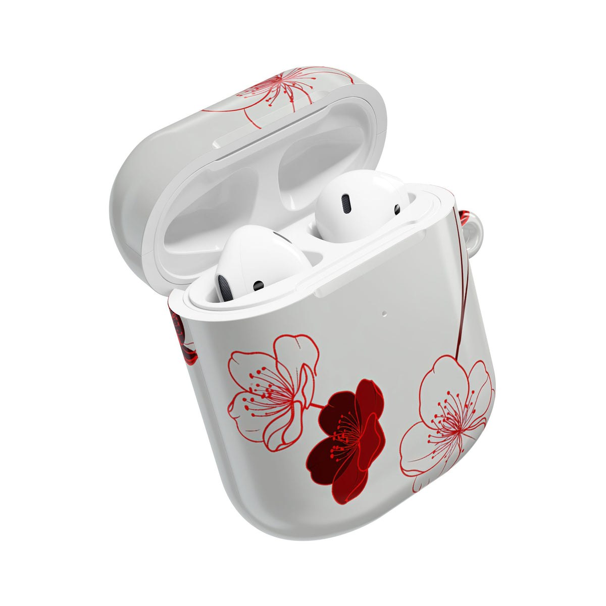 Crimson Sakura Blossom · Hard Case for AirPods & AirPods Pro · Red