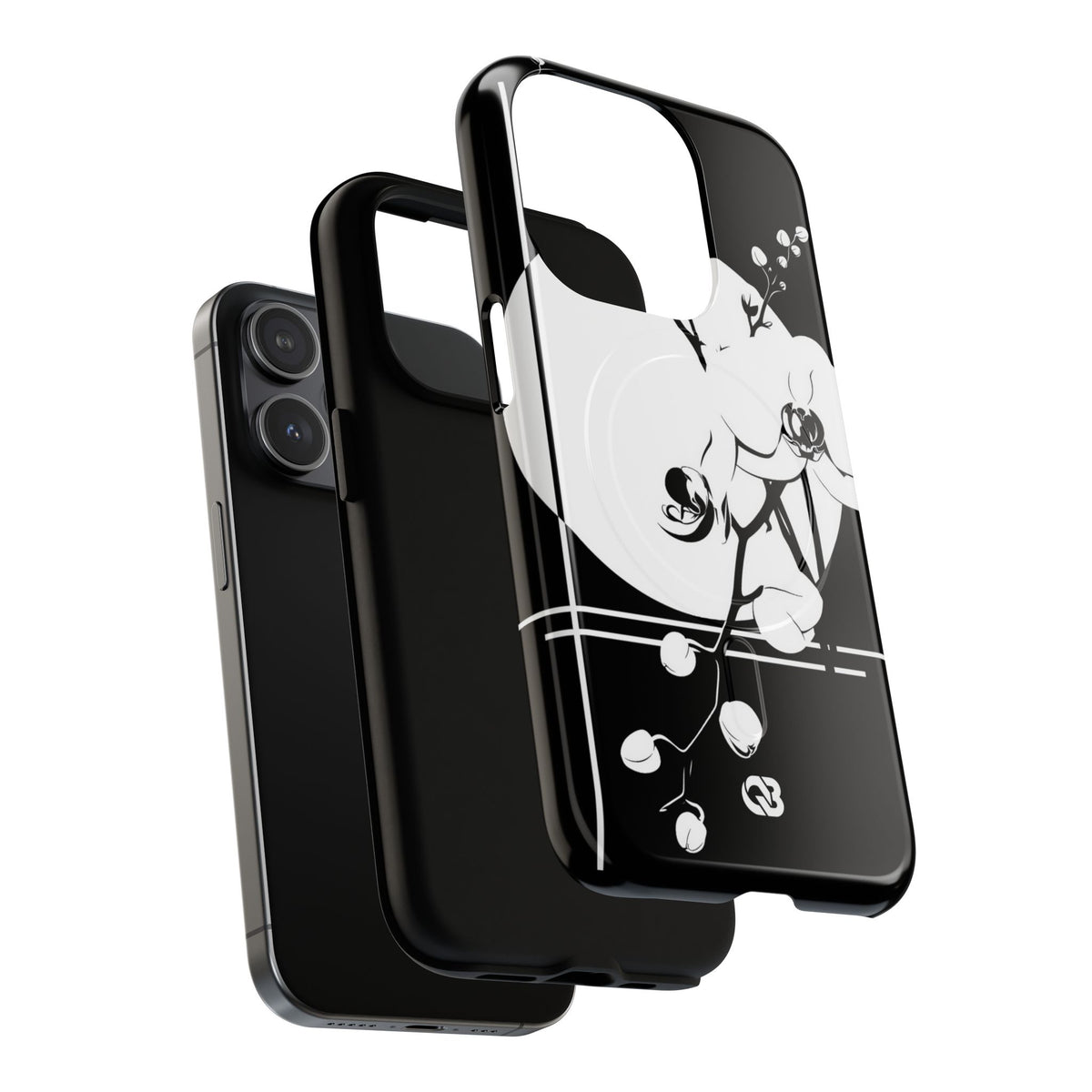 Nocturne Orchid Bloom · Tough 2.0 Magnetic Phone Case for iPhone · Black