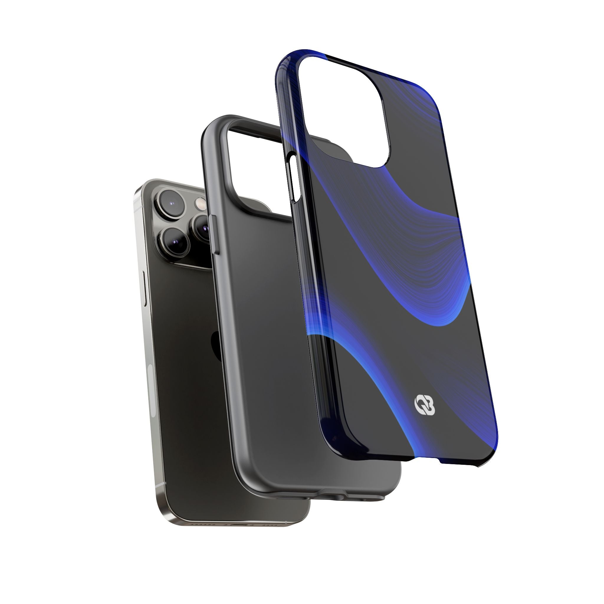 Blue Tough Phone Case for iPhone - Electric Cobalt Flow