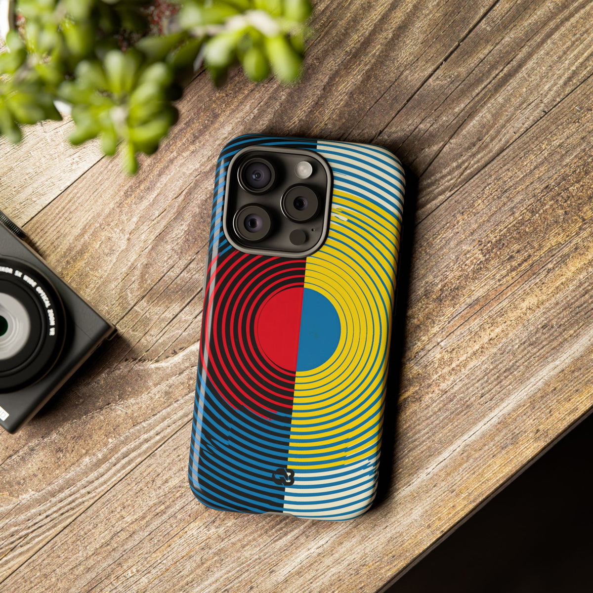 Blue Tough Phone Case for iPhone - Primary Circuit Orbit