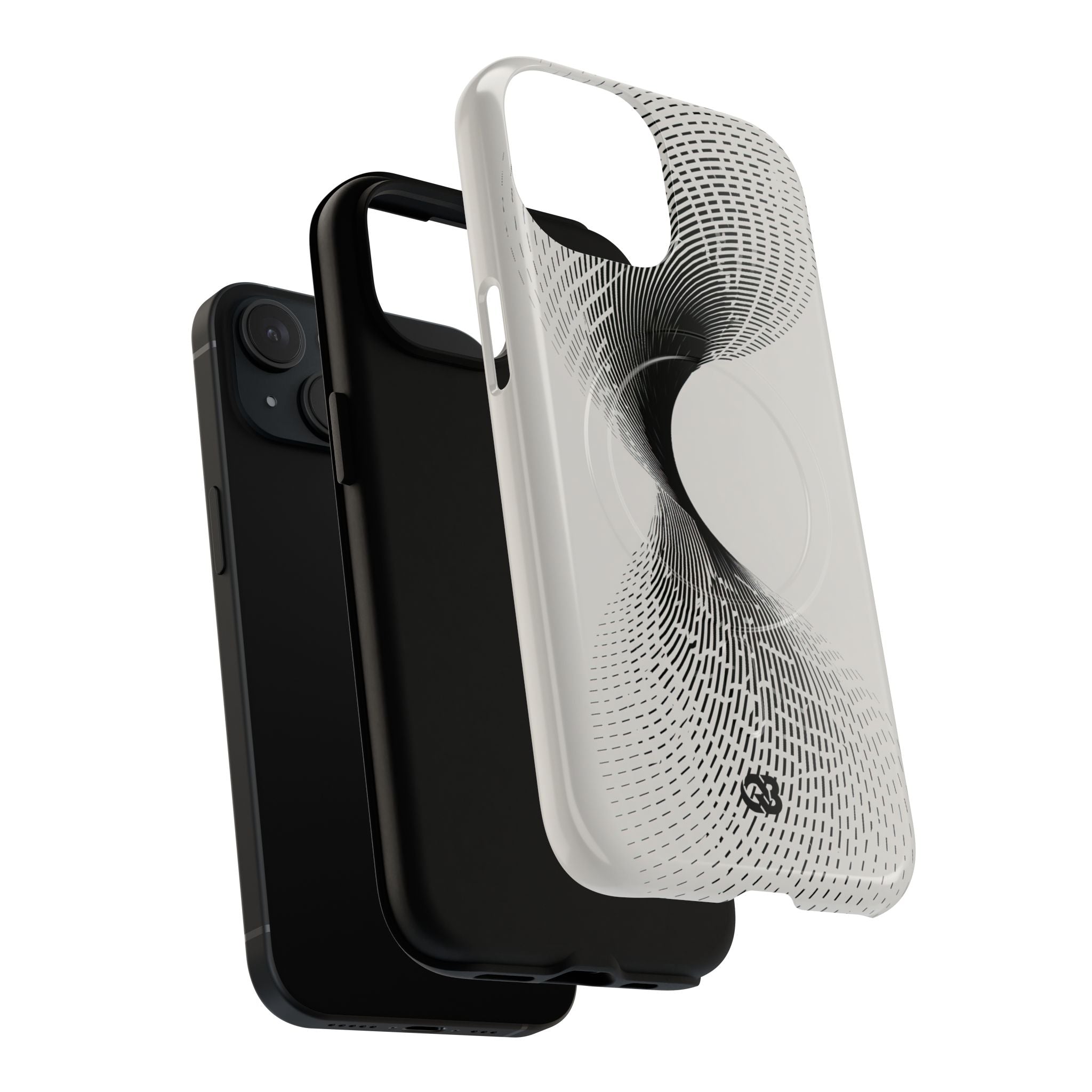 White Tough 2.0 Magsafe Phone Case for iPhone - Linear Torsion Grid