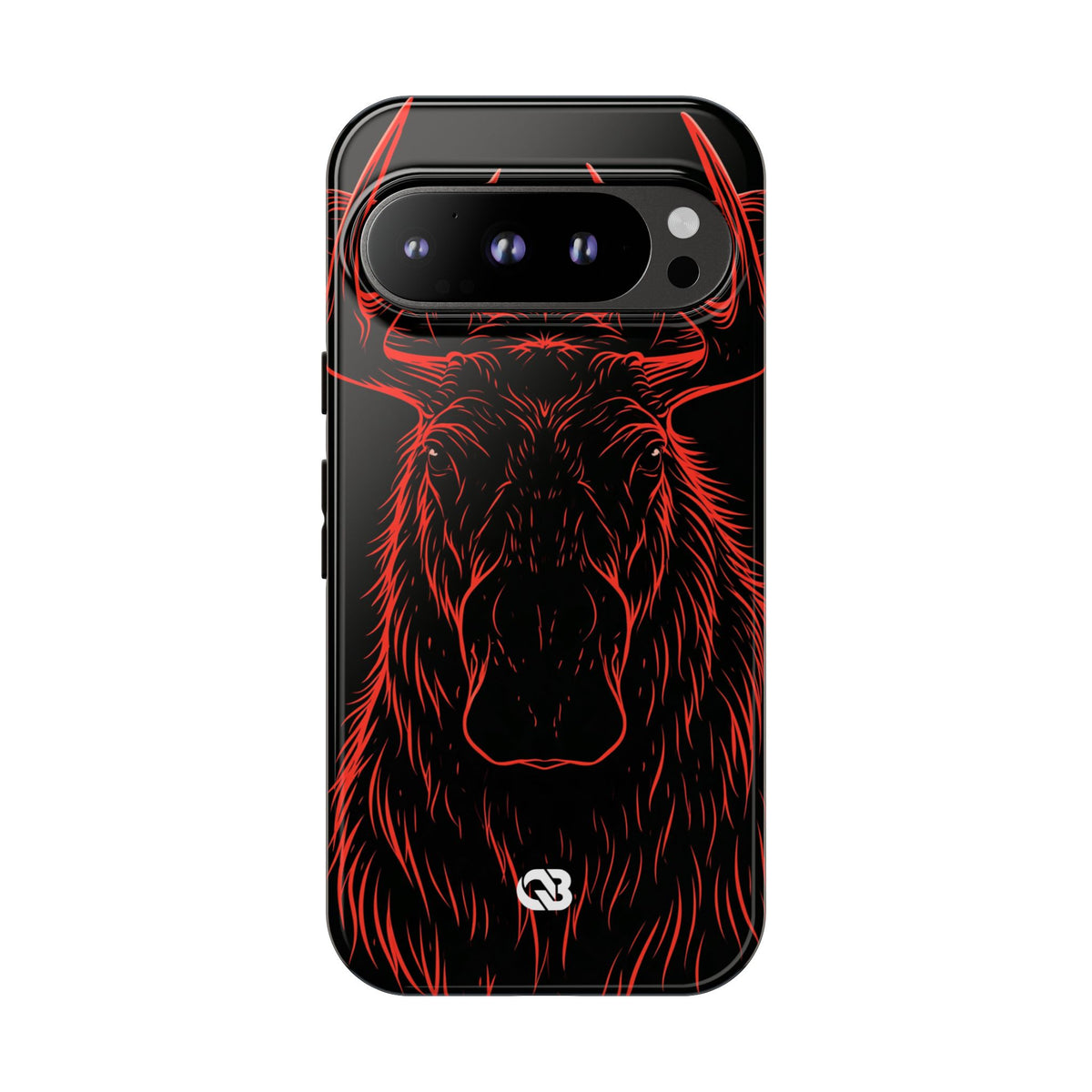 Crimson Horizon Moose · Tough Phone Case for Pixel · Black