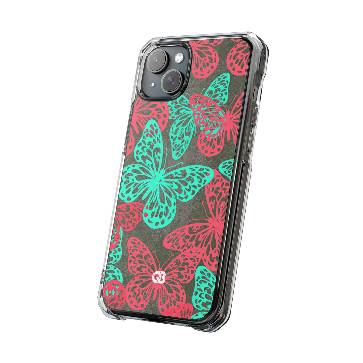 Electric Papillon · Clear Impact Magnetic Phone Case for iPhone · Pink