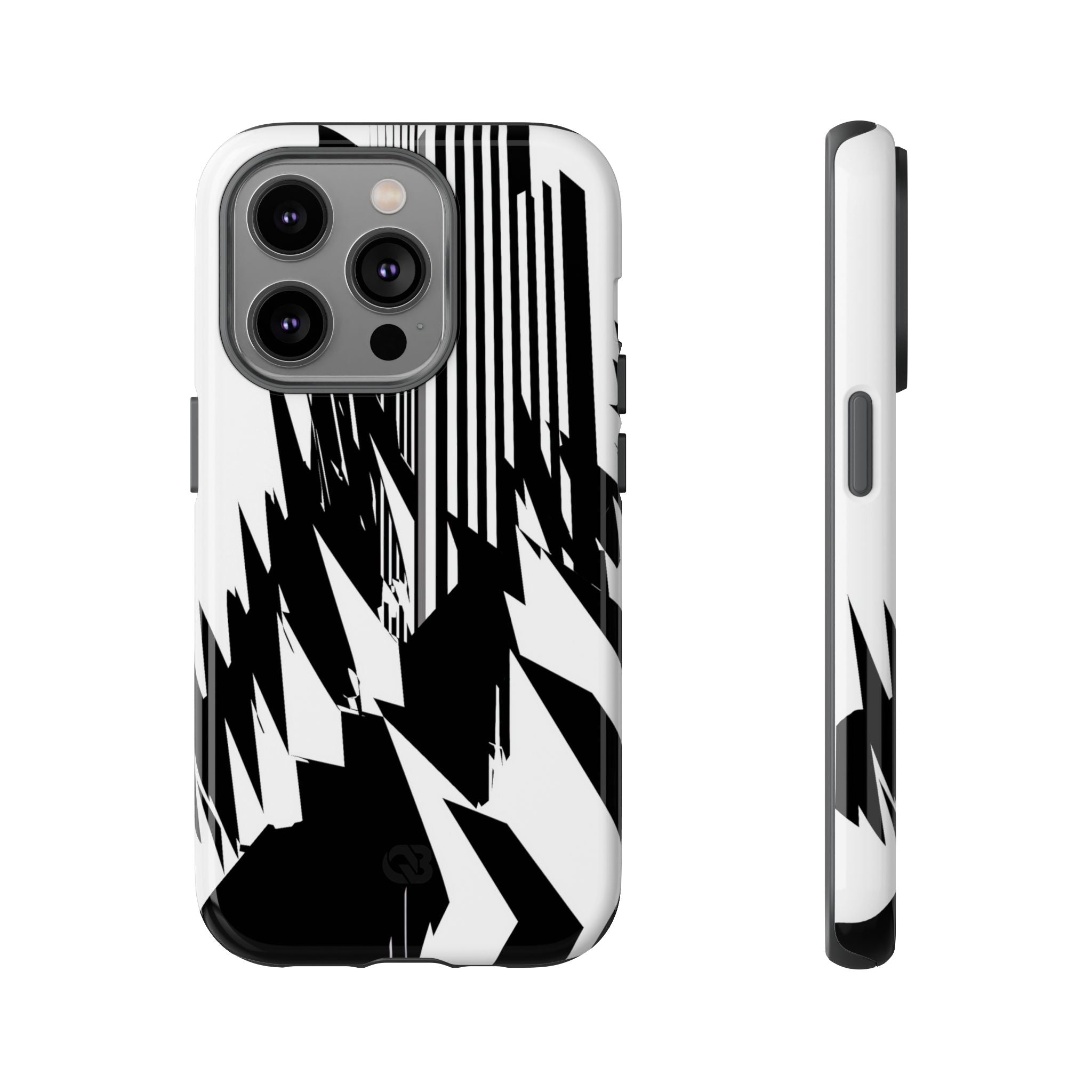 White Tough Phone Case for iPhone - Shattered Vector Spire