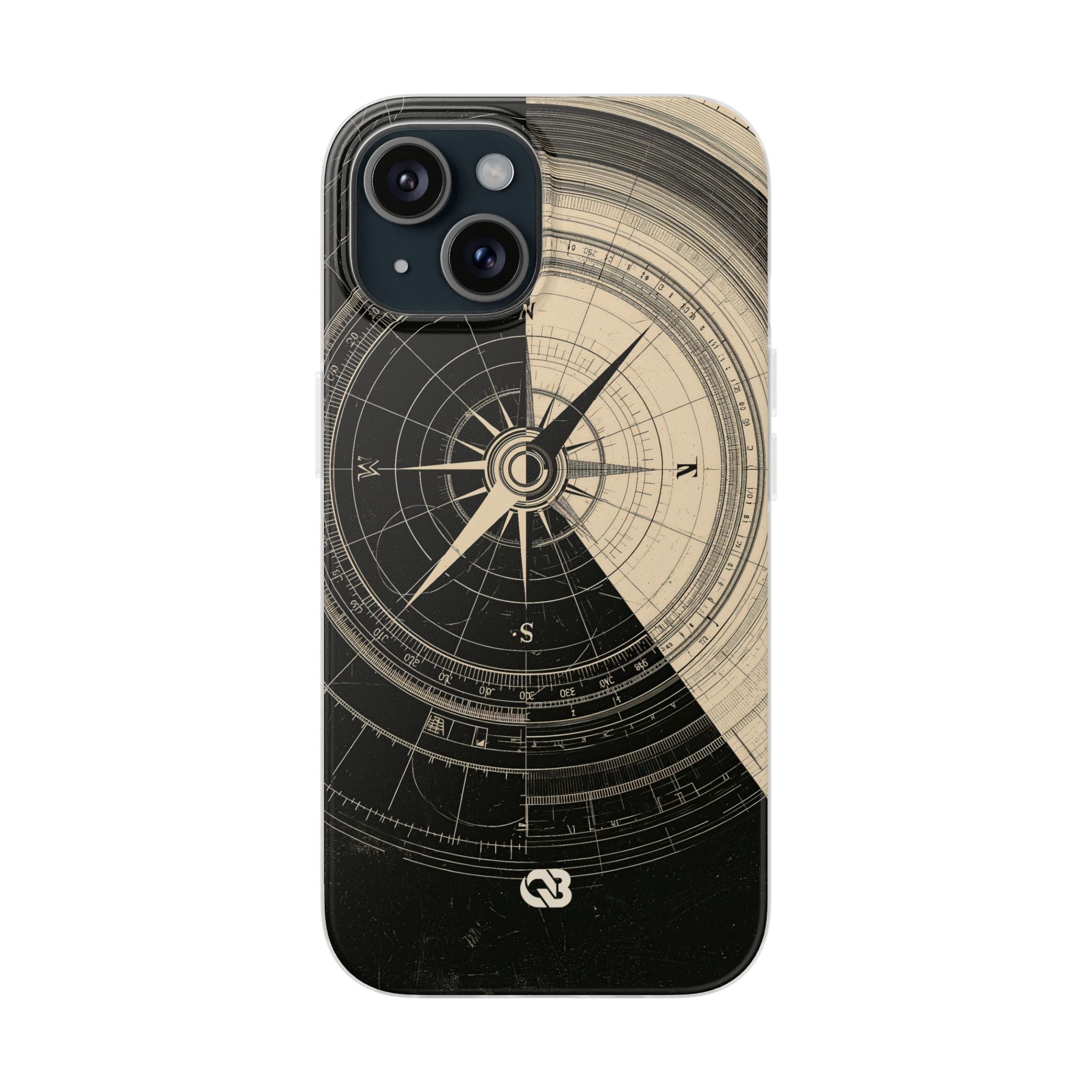 Beige Lite Phone Case for iPhone - Obsidian Nautical Blueprint