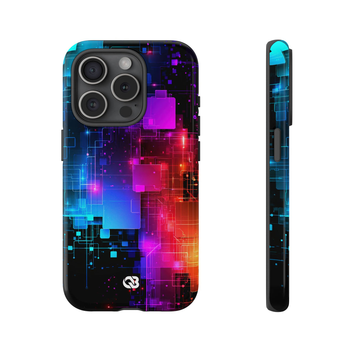 Spectral Circuit Grid · Tough Phone Case for iPhone · Black