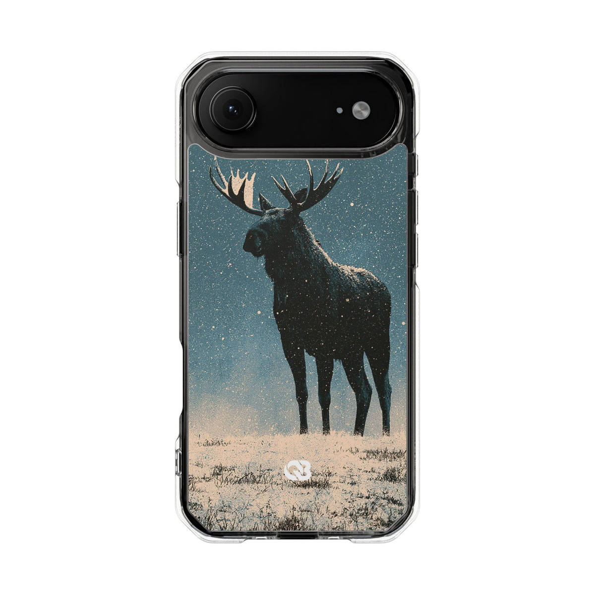 Nordic Boreal Moose · Clear Impact Magnetic Phone Case for iPhone · Blue