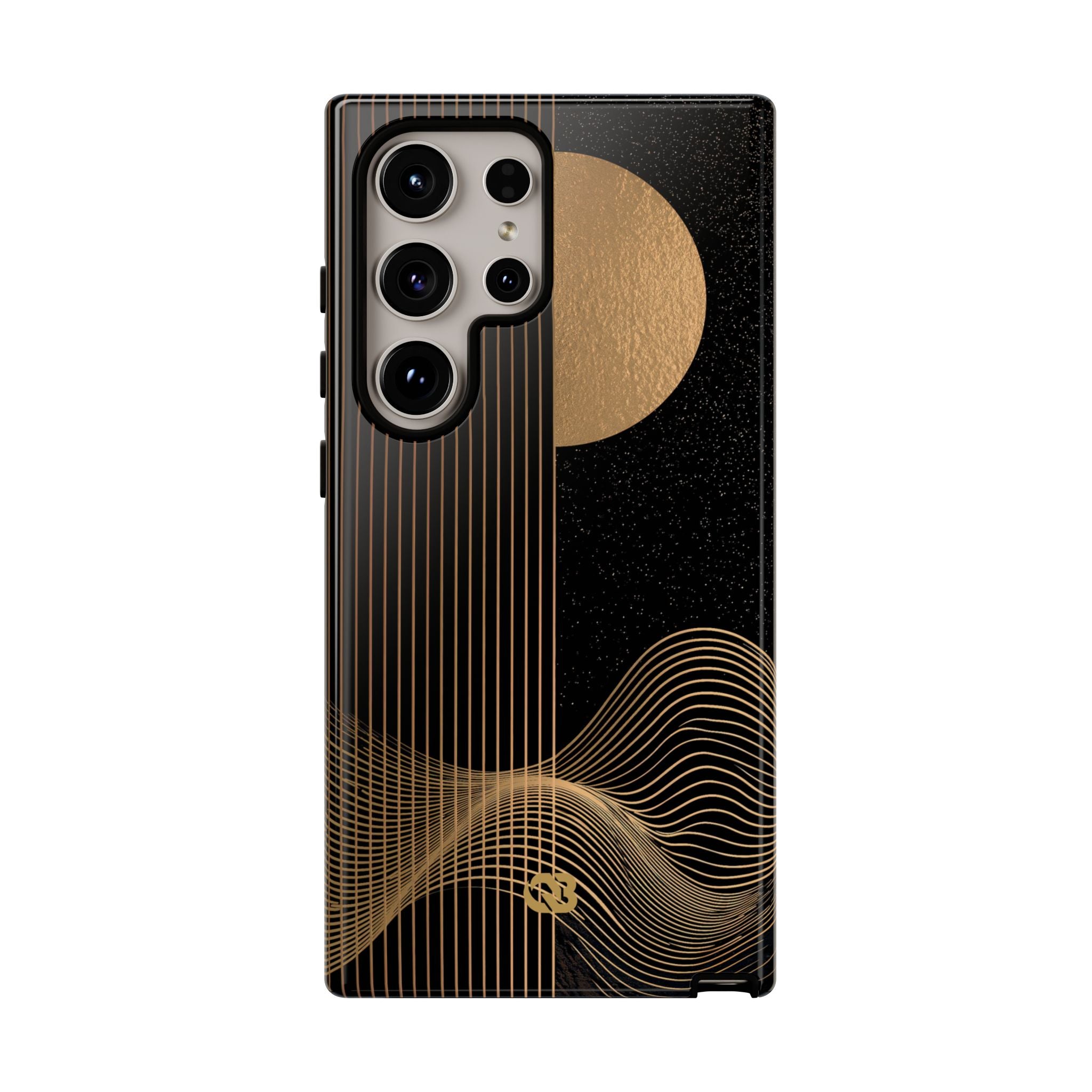 Gold Tough Phone Case for Samsung - Gilded Obsidian Dunes