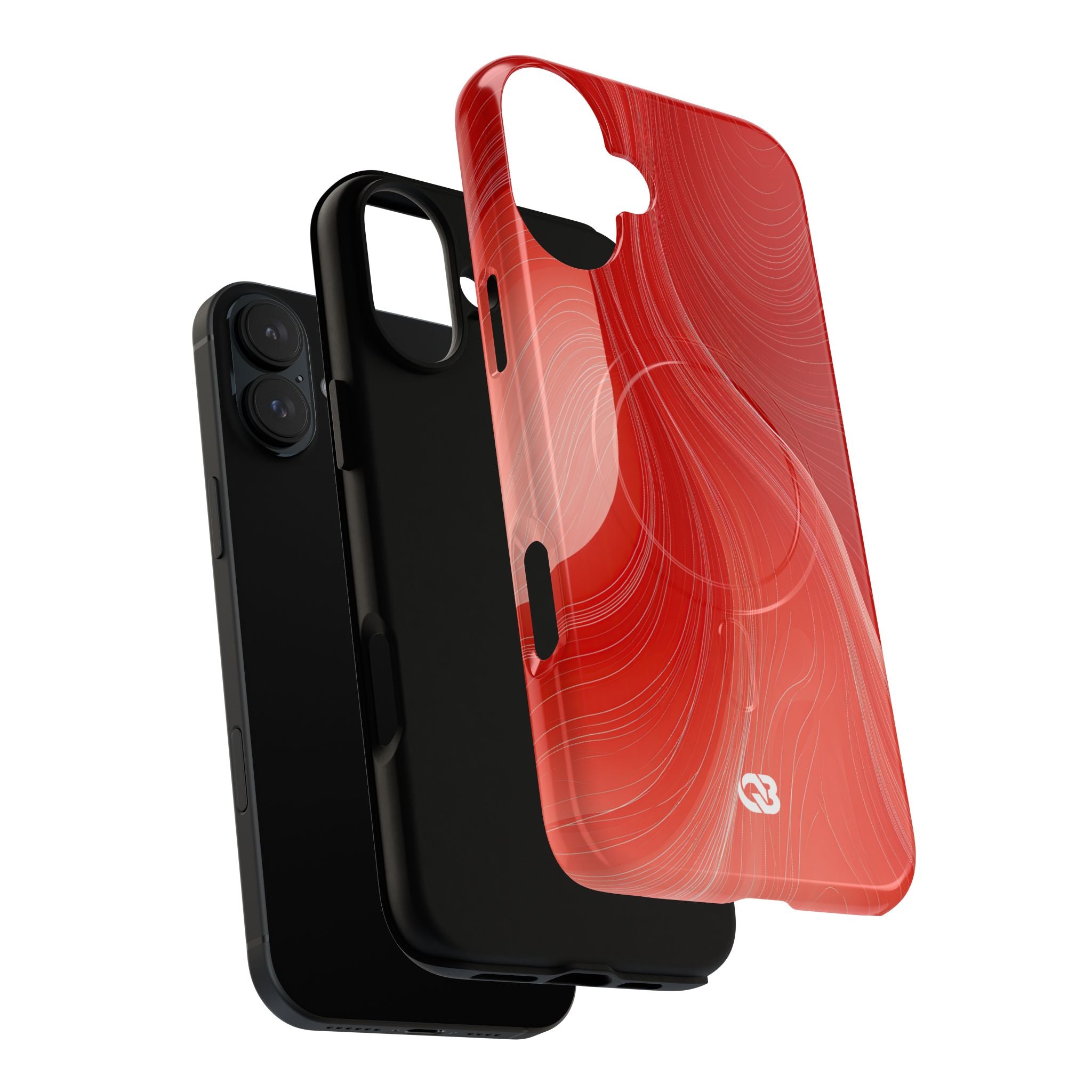 Red Tough 2.0 Magsafe Phone Case for iPhone - Crimson Silk Strands