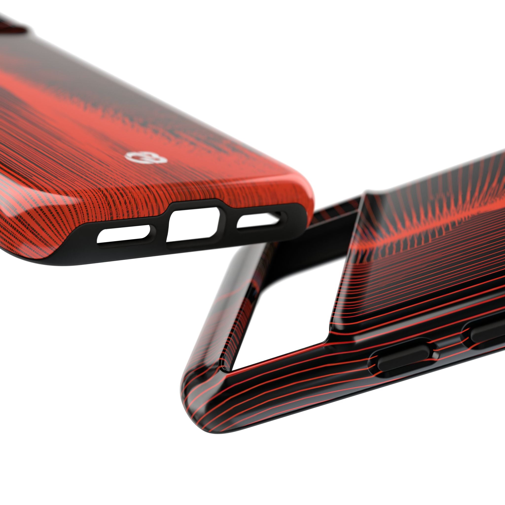 Red Tough Phone Case for Google Pixel - Crimson Frequency Pulse