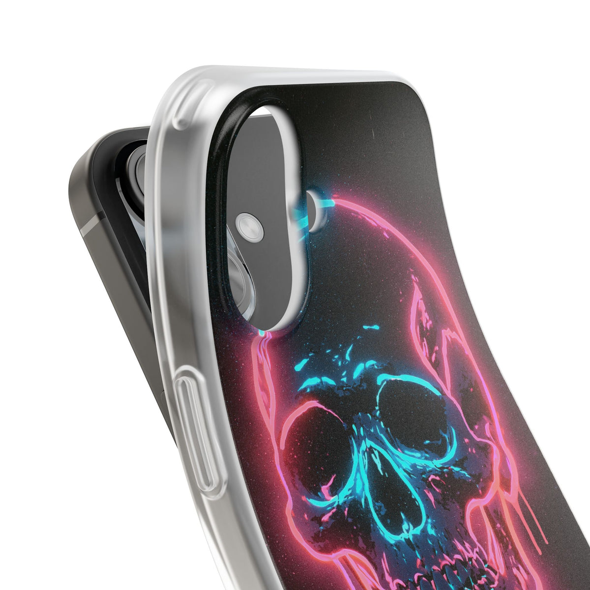 Neon Drip Skull · Lite Phone Case for iPhone · Black