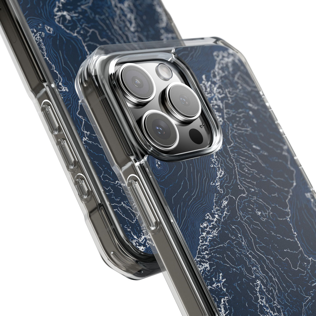 Nordic Contour Chart · Clear Impact Magnetic Phone Case for iPhone · Blue
