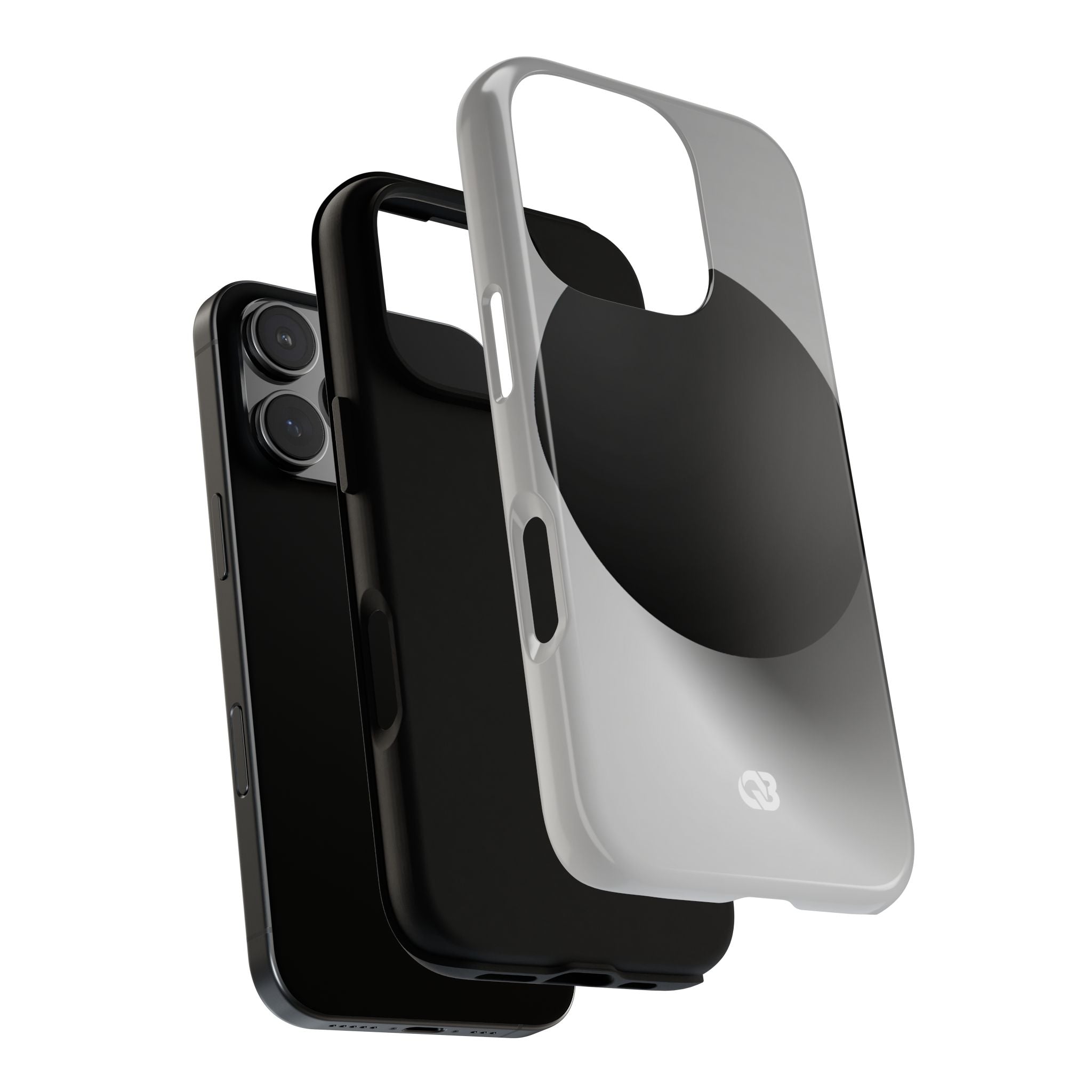 Grey Tough Phone Case for iPhone - Matte Onyx Sphere