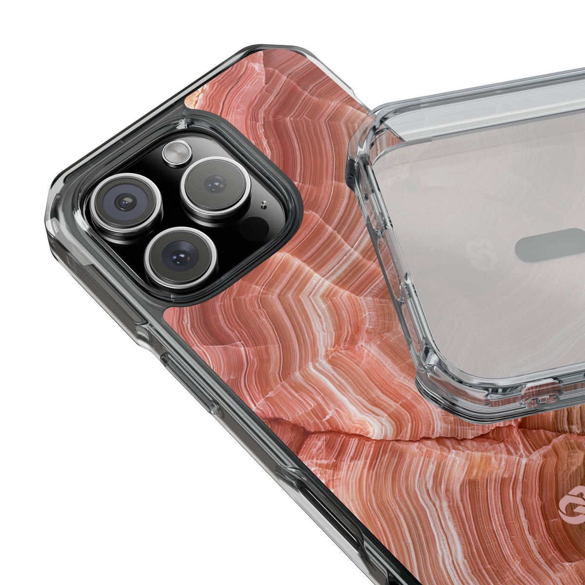Blushing Rose Strata · Clear Impact Magnetic Phone Case for iPhone · Pink