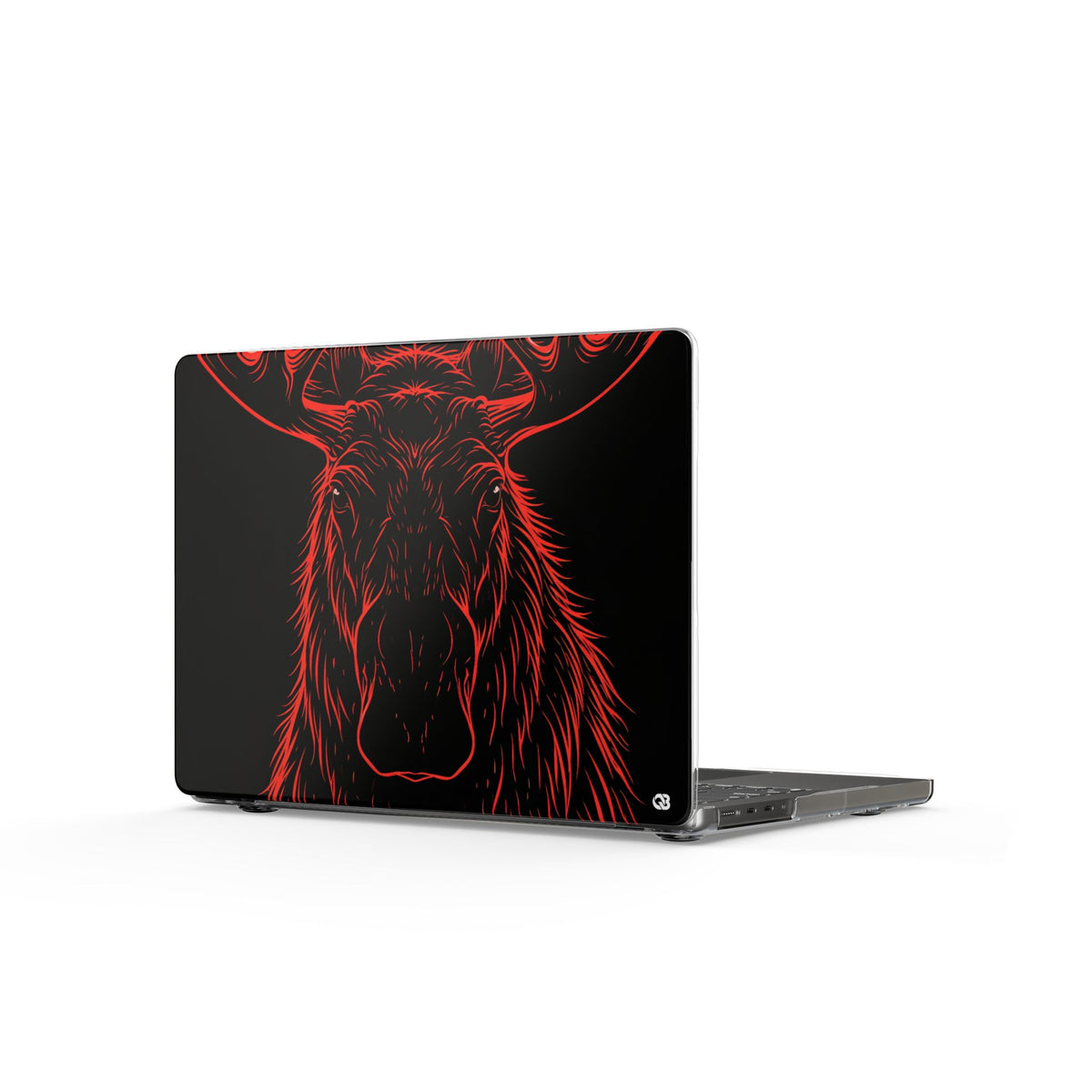 Nordic Moose Contour · Clear Hard Case for MacBook · Red