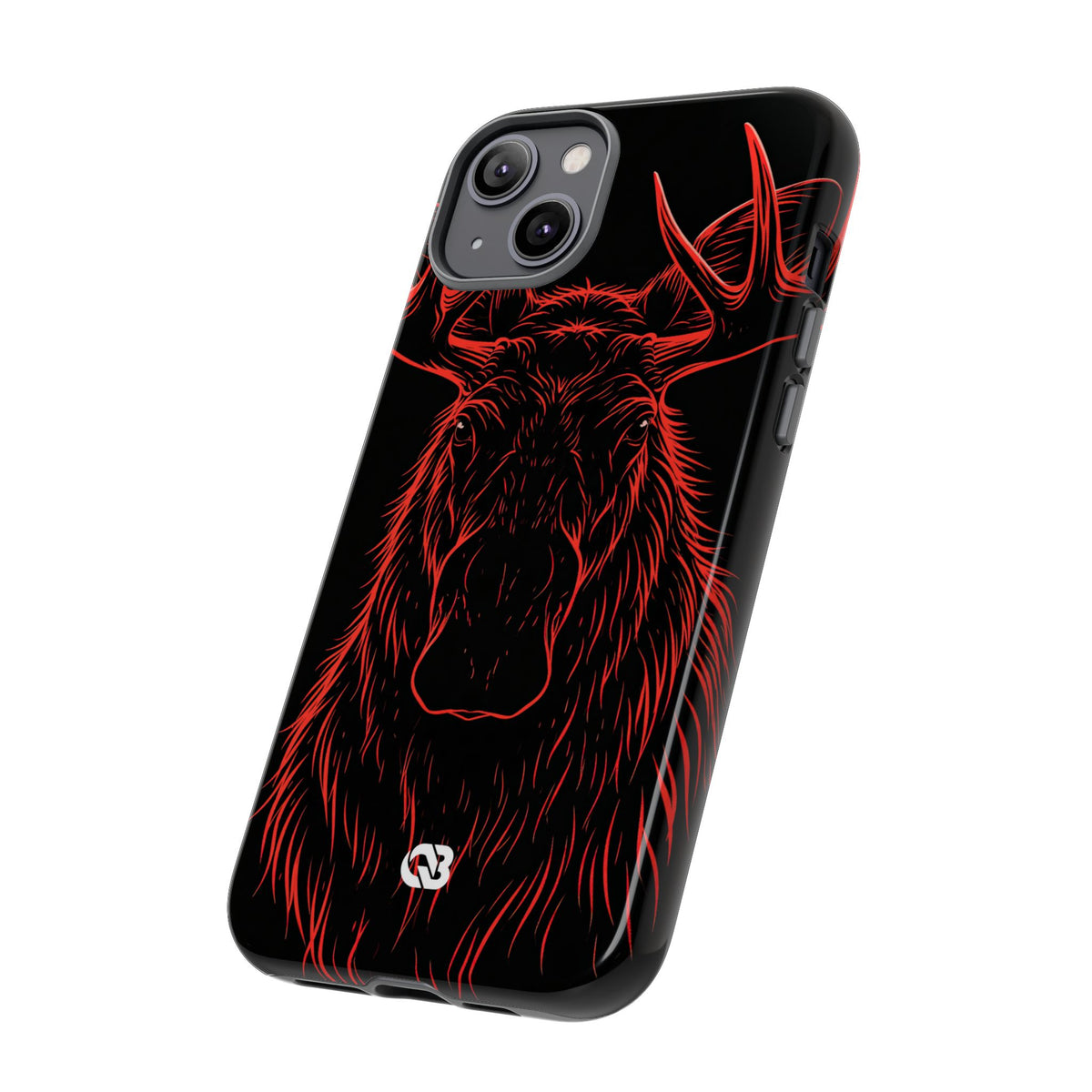Nordic Moose Contour · Tough Phone Case for iPhone · Red