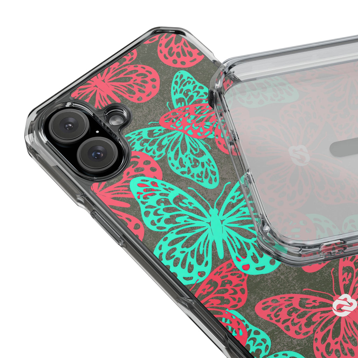 Electric Papillon · Clear Impact Magnetic Phone Case for iPhone · Pink