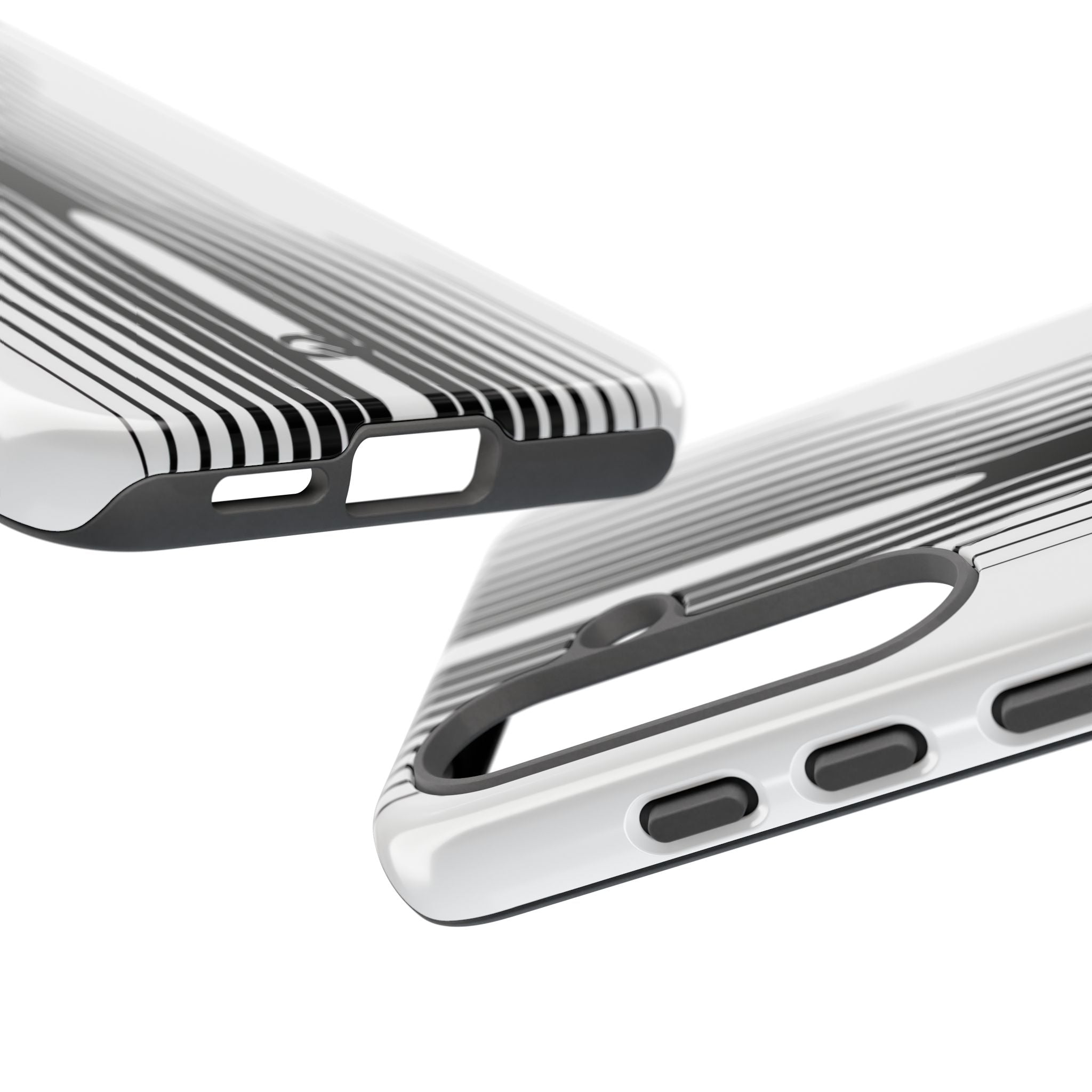 White Tough Phone Case for Samsung - Kinetic Mono Distortion
