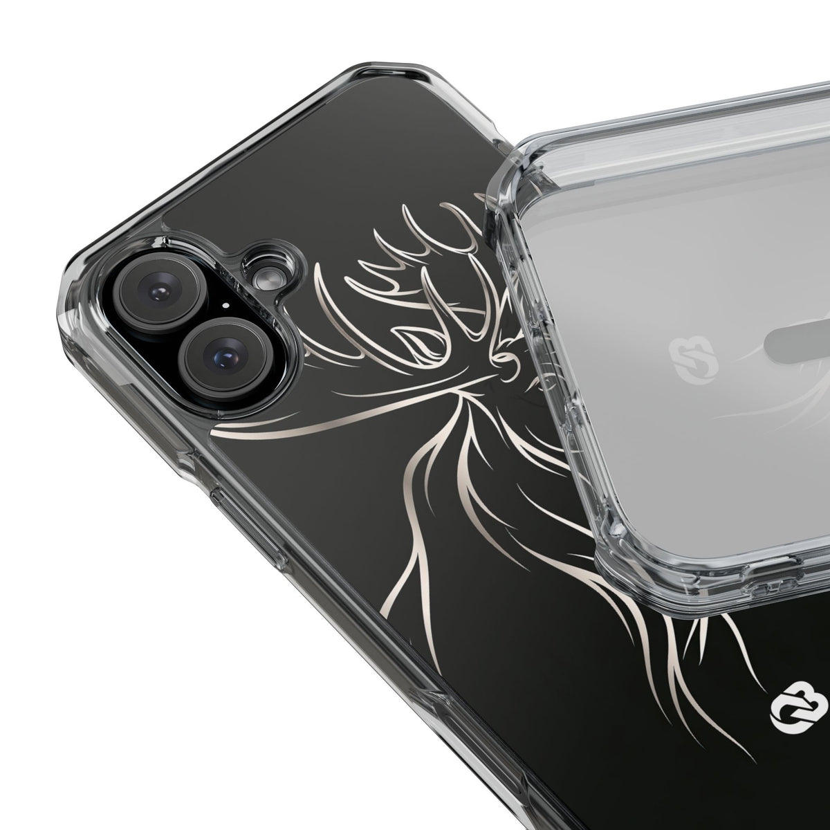 Nordic Moose Contour · Clear Impact Magnetic Phone Case for iPhone · Black