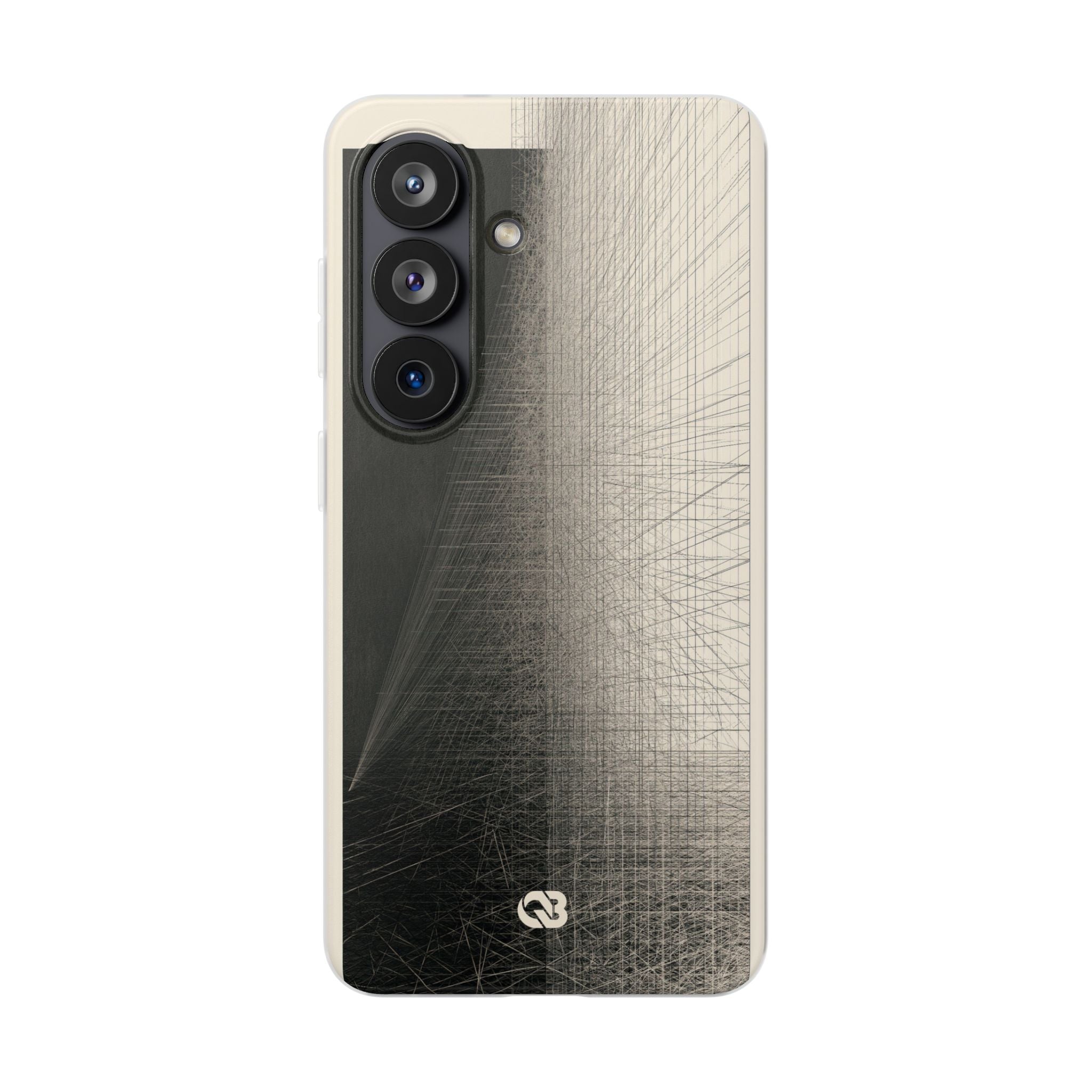 Beige Lite Phone Case for Samsung - Brutalist Graphite Grid