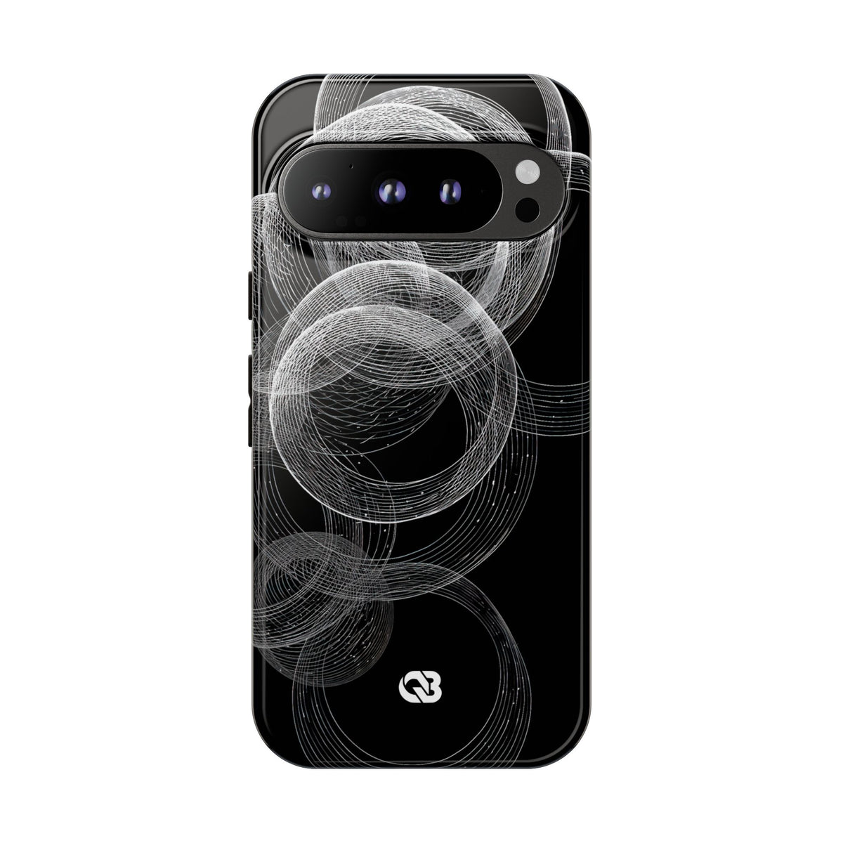 Black Tough Phone Case for Google Pixel - Kinetic Wireframe Orbit