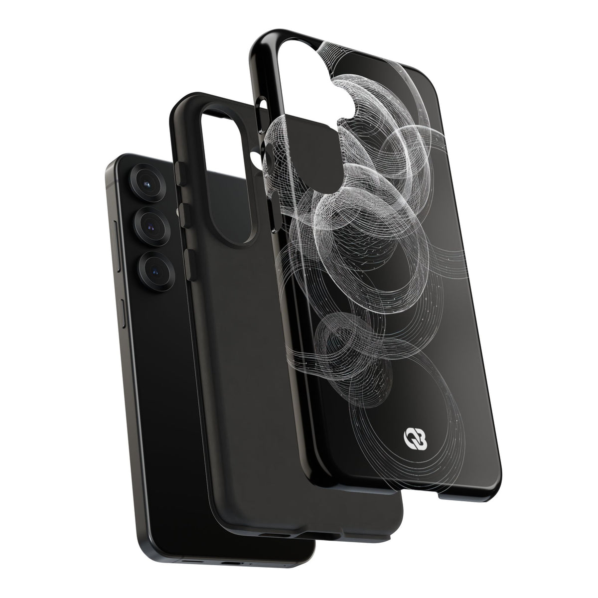 Black Tough Phone Case for Samsung - Kinetic Wireframe Orbit
