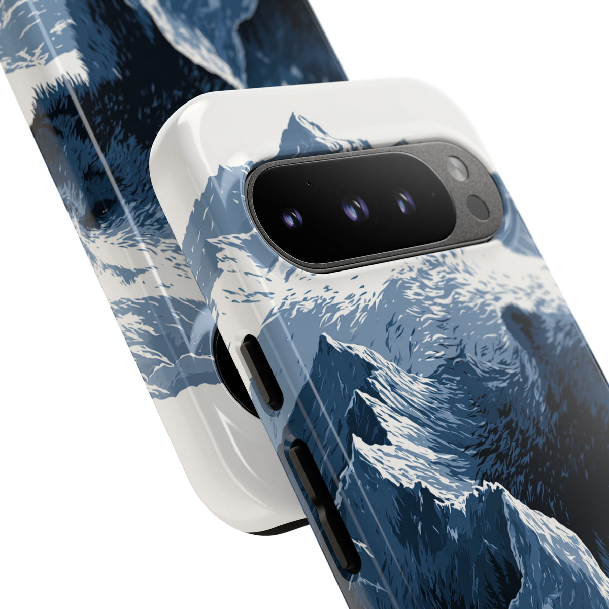 Fjord Summit Bear · Tough Phone Case for Pixel · Blue