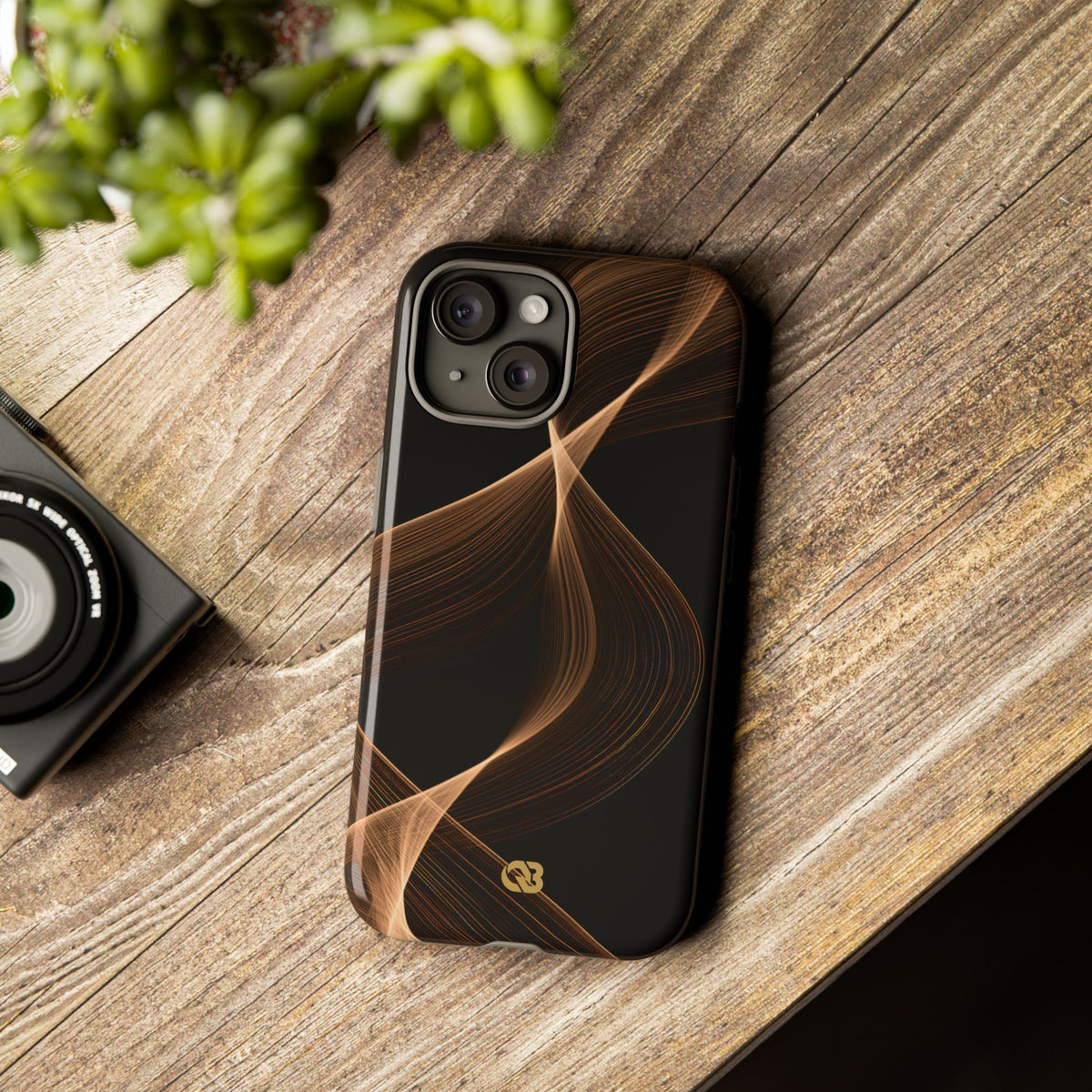 Amber Contour Flow · Tough Phone Case for iPhone · Black