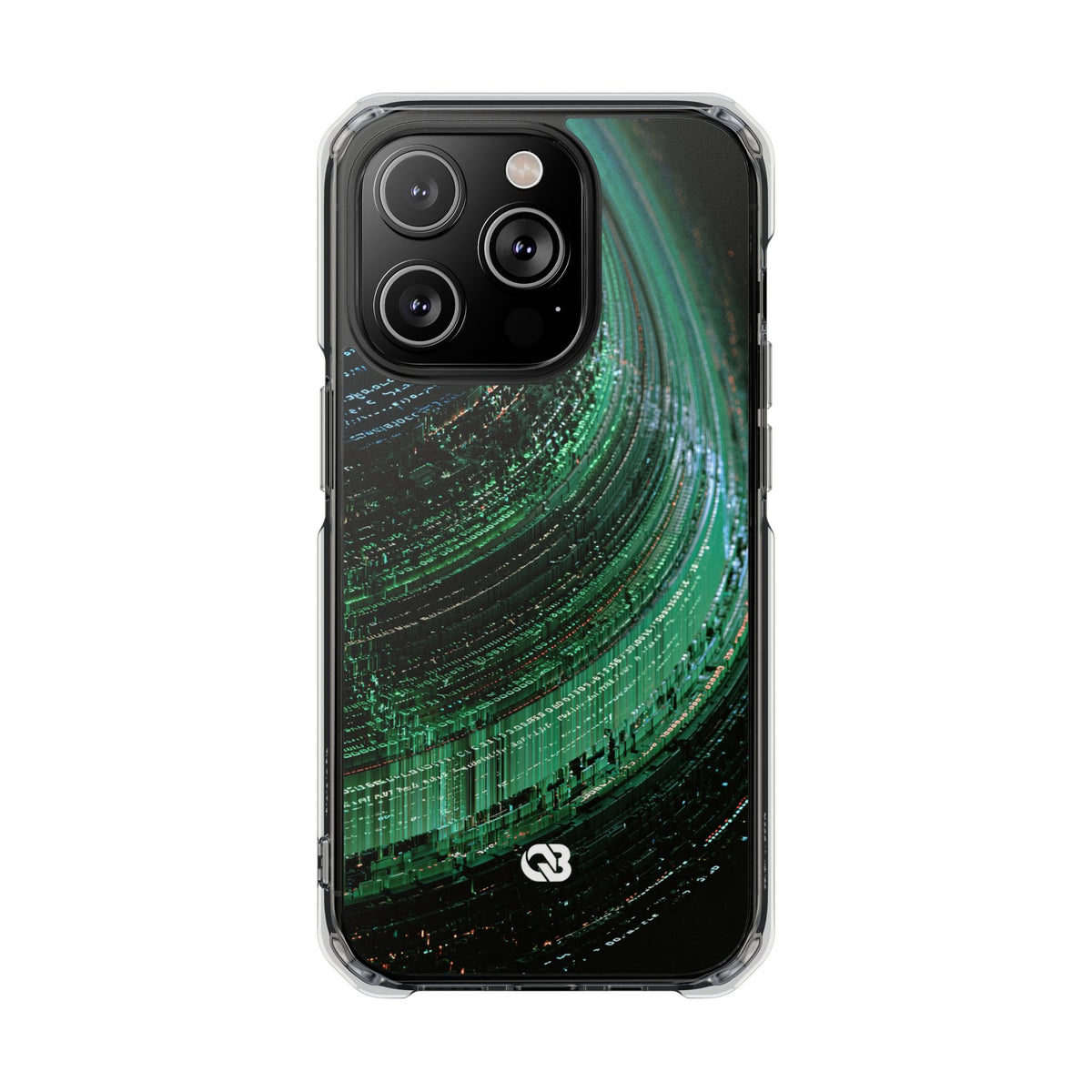 Orbital Data Stream · Clear Impact Magnetic Phone Case for iPhone · Green