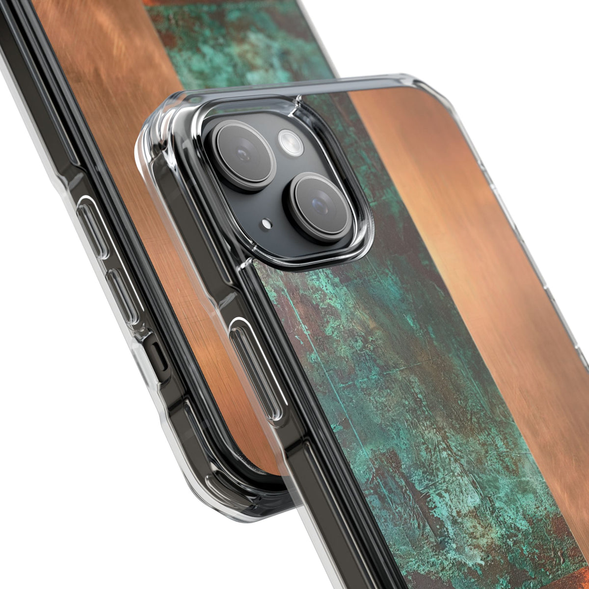 Oxidized Copper Patina · Clear Impact Magnetic Phone Case for iPhone · Green