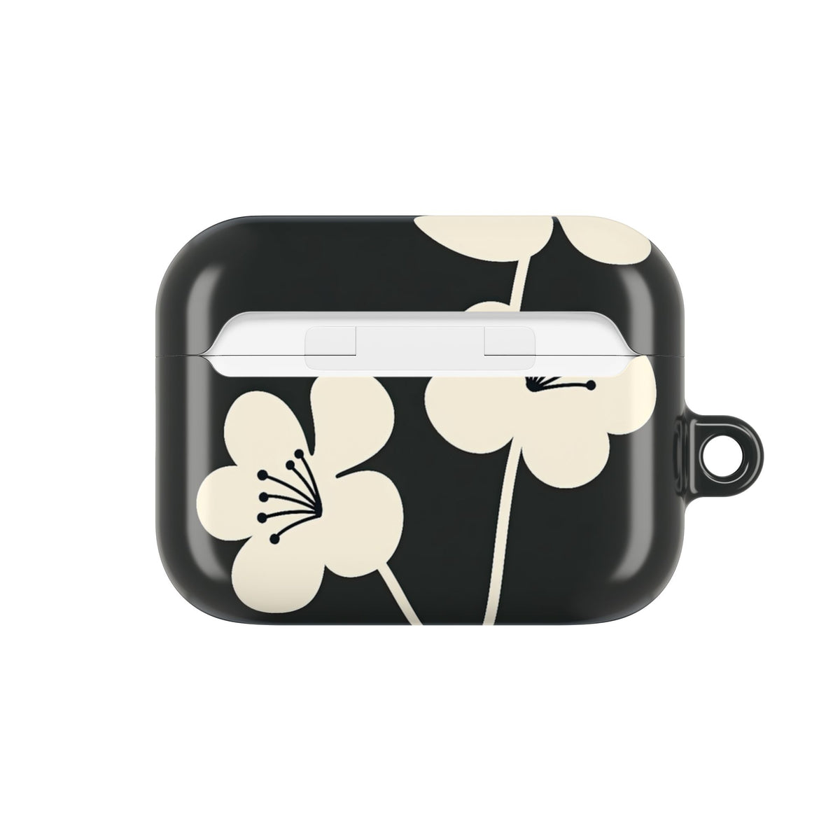 Nordic Blossom · Hard Case for AirPods & AirPods Pro · Black