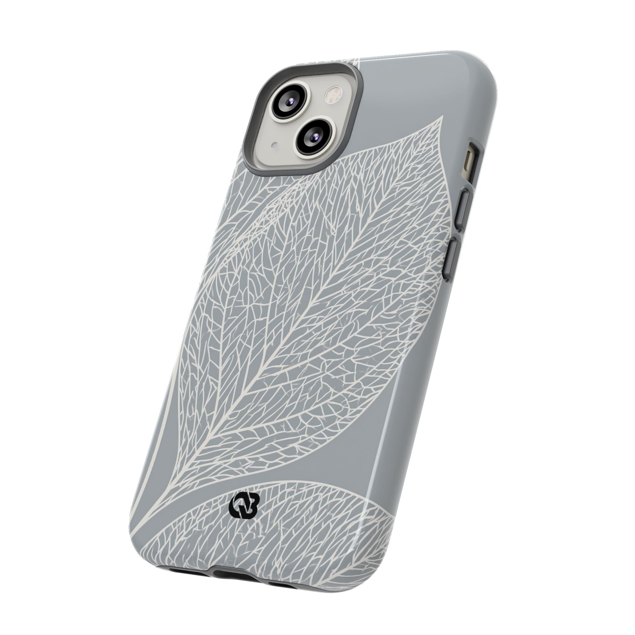 Grey Tough Phone Case for iPhone - Frosted Ash Veins