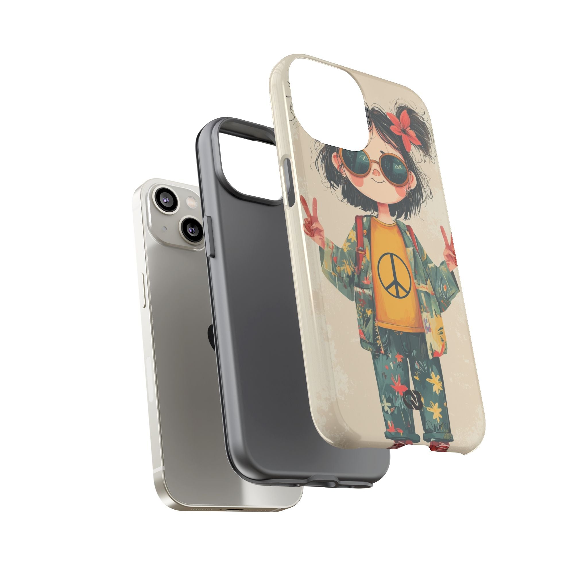 Retro Peace Girl · Tough Phone Case for iPhone