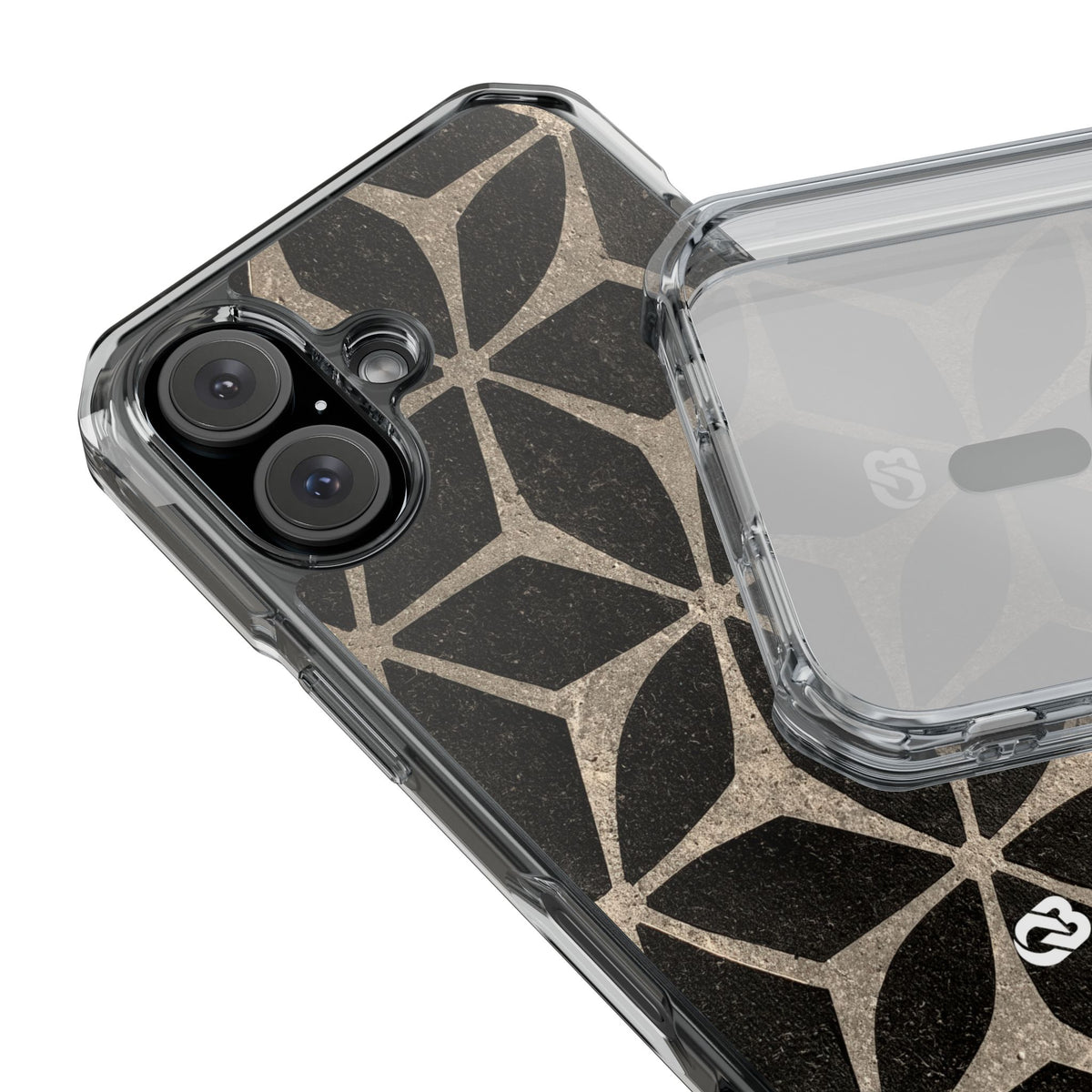 Concrete Mosaic Star · Clear Impact Magnetic Phone Case for iPhone · Black