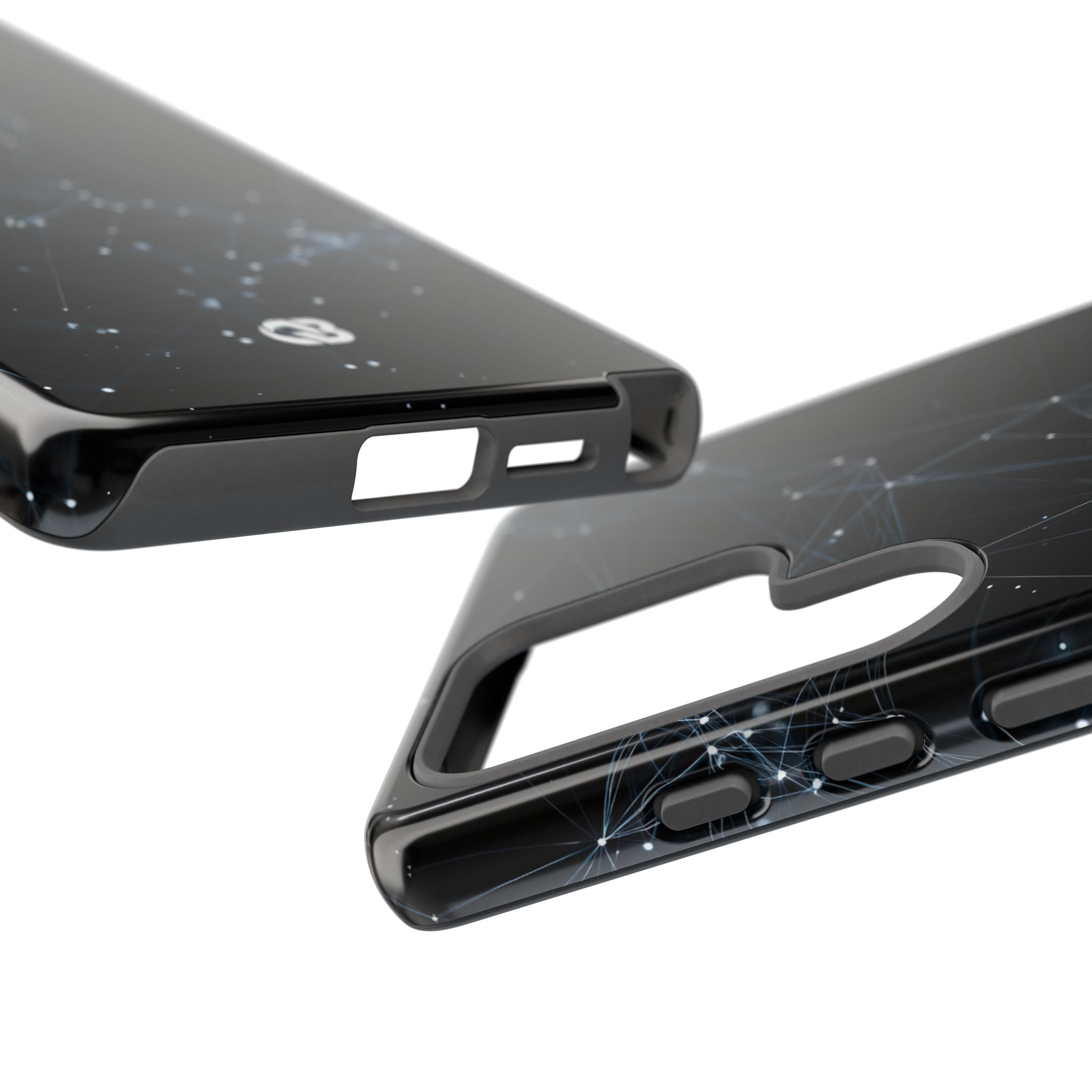 Black Tough Phone Case for Samsung - Arctic Neural Mesh