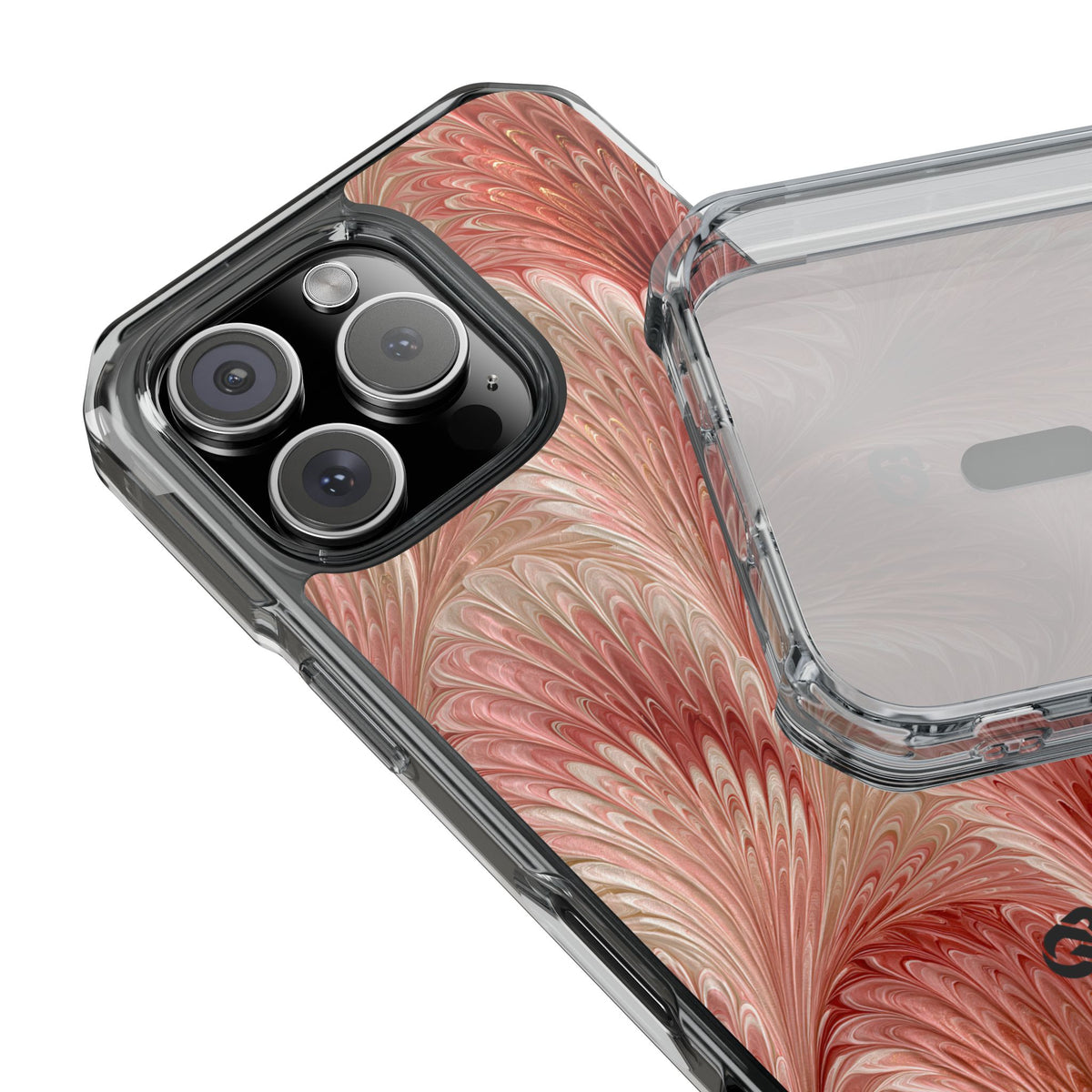 Blush Petal Plume · Clear Impact Magnetic Phone Case for iPhone · Pink