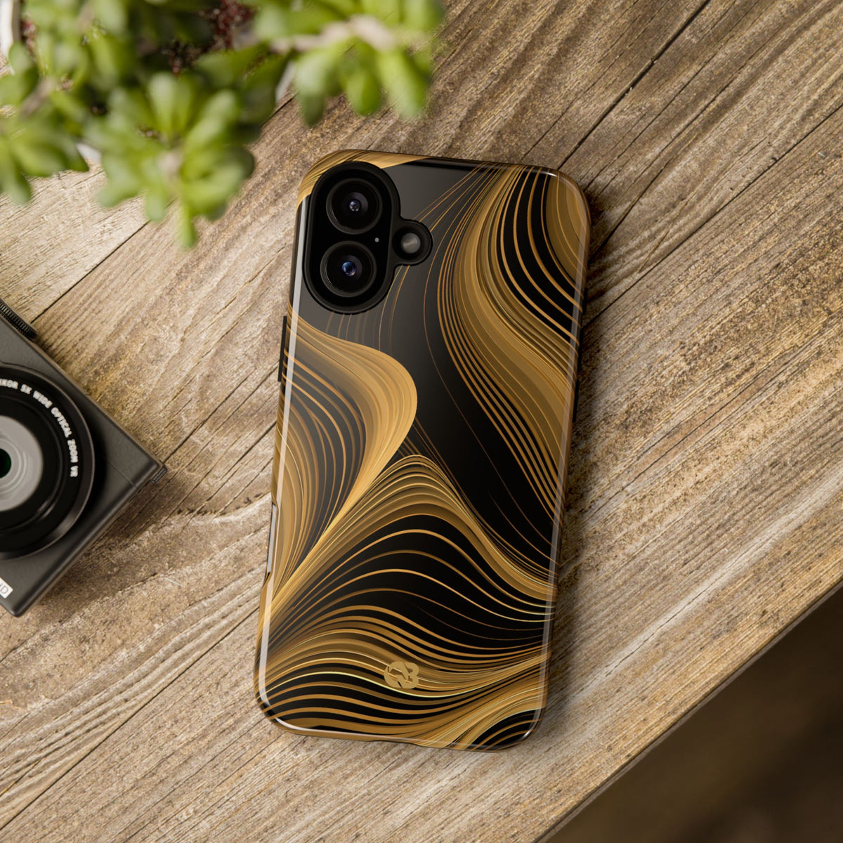 Gold Tough Phone Case for iPhone - Molten Copper Strands