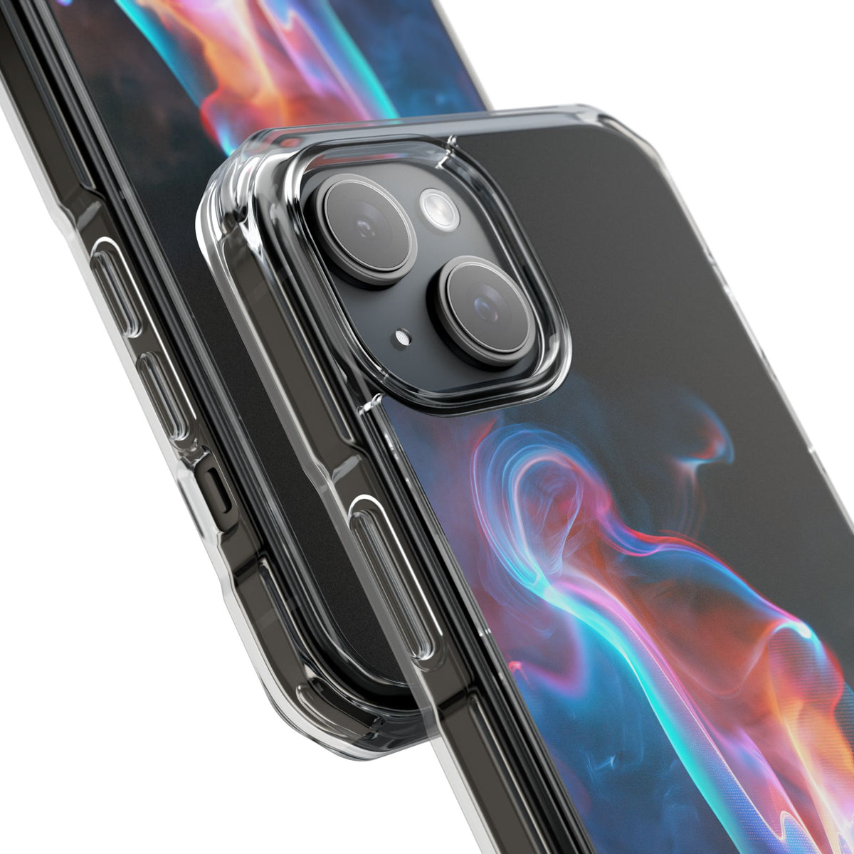 Neon Waveform · Clear Impact Magnetic Phone Case for iPhone · Black