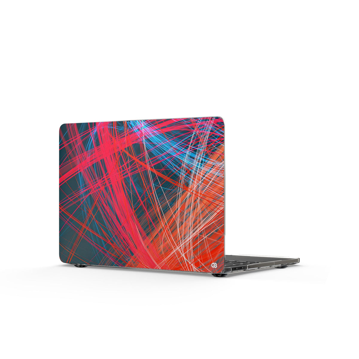 Neon Fiber Stream · Clear Hard Case for MacBook · Red