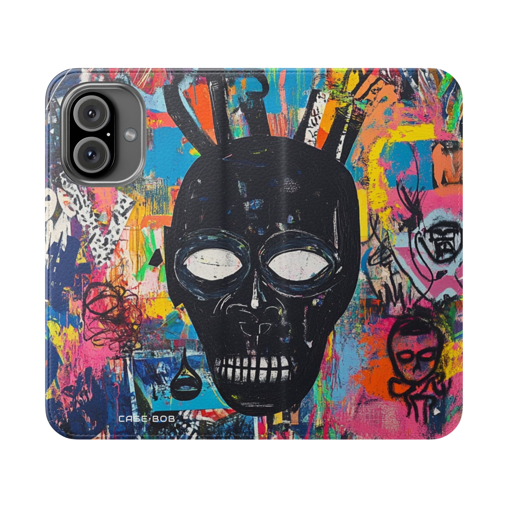 Neon Skull Burst - iPhone 16 Case - Wallet