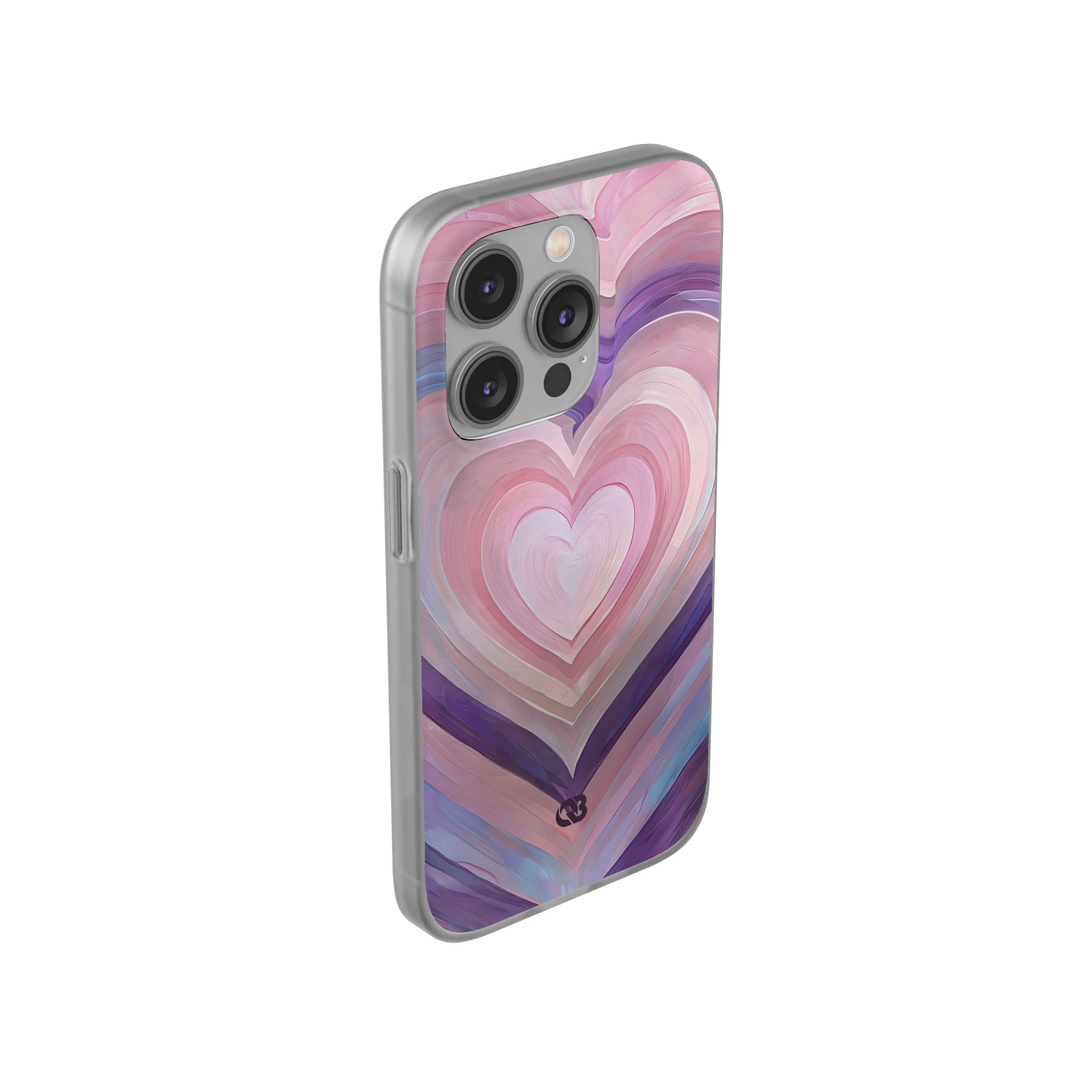 Lavender Pulse Hearts · Soft Mobilskal för iPhone