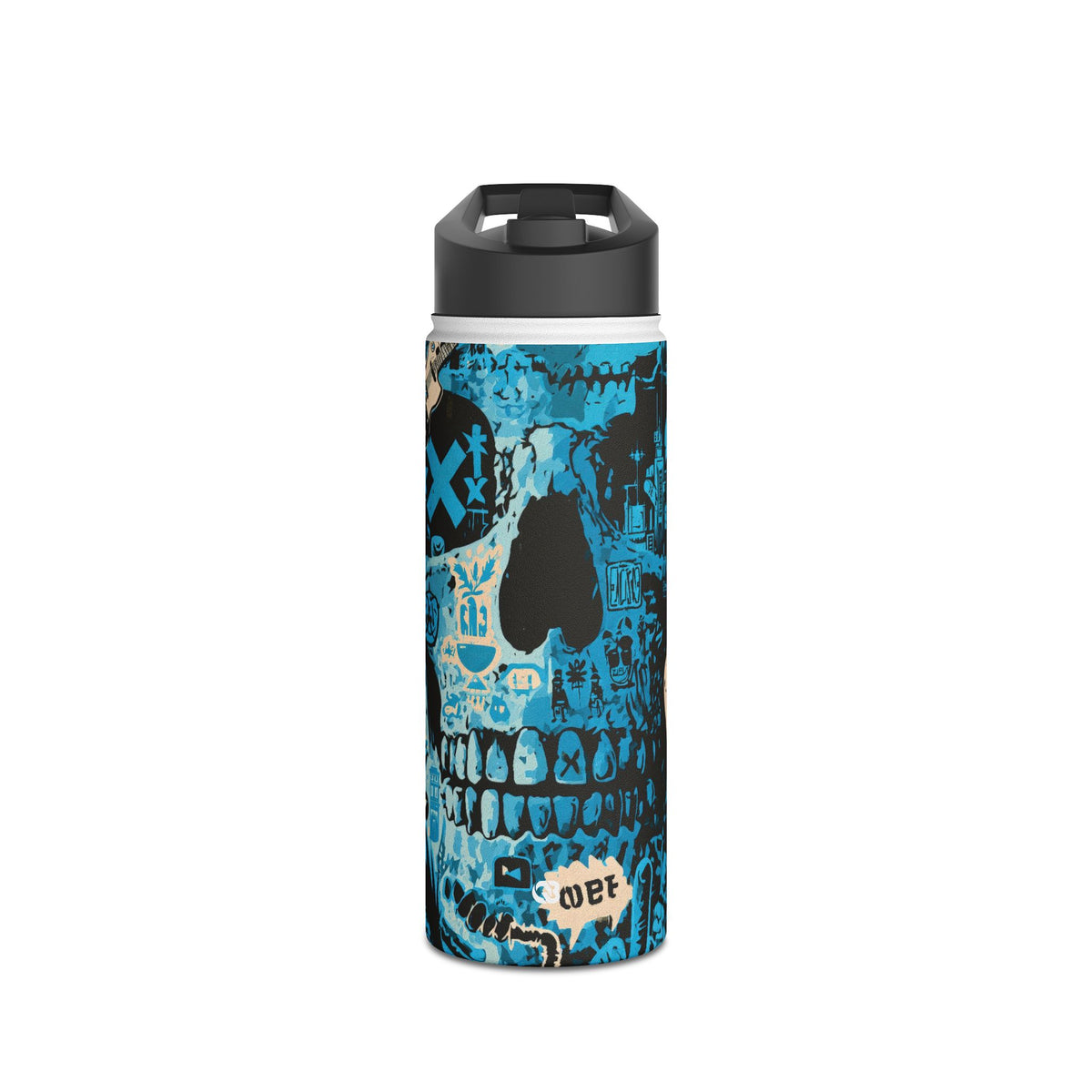 Electric Skull Graffiti · Insulated Water Bottle · Blue