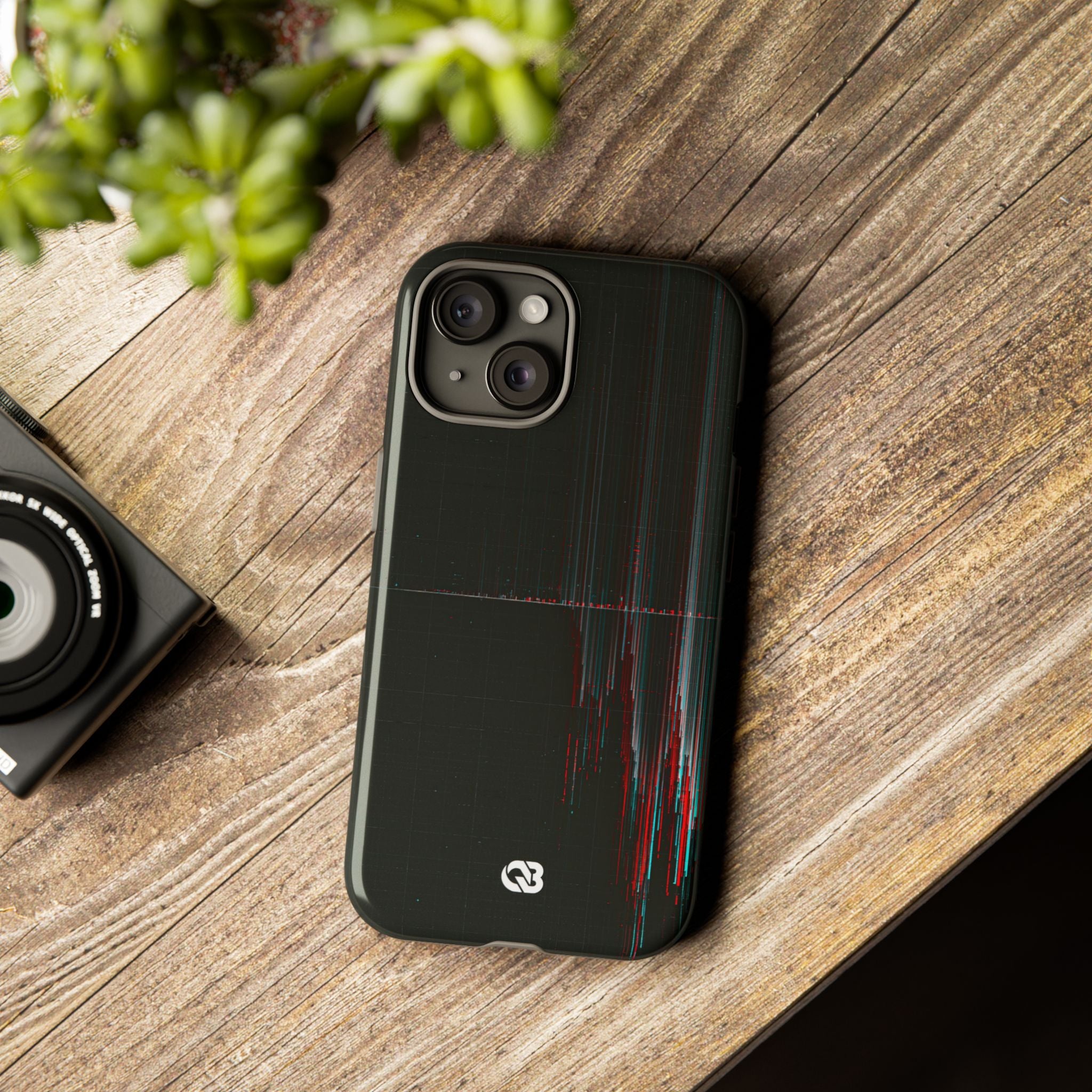 Black Tough Phone Case for iPhone - Corrupted Data Stream